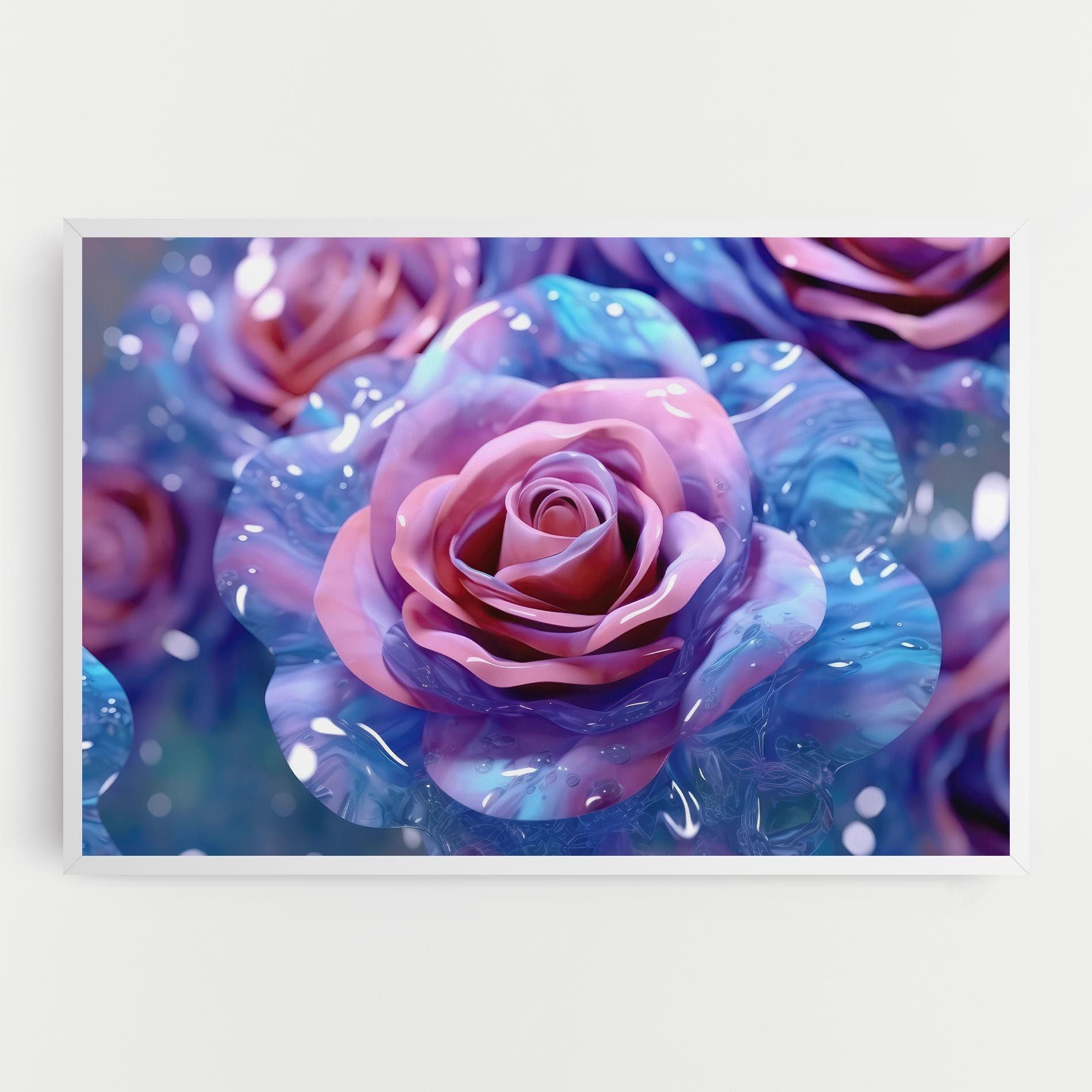 Beautiful Blue Pink Rose mockup 0