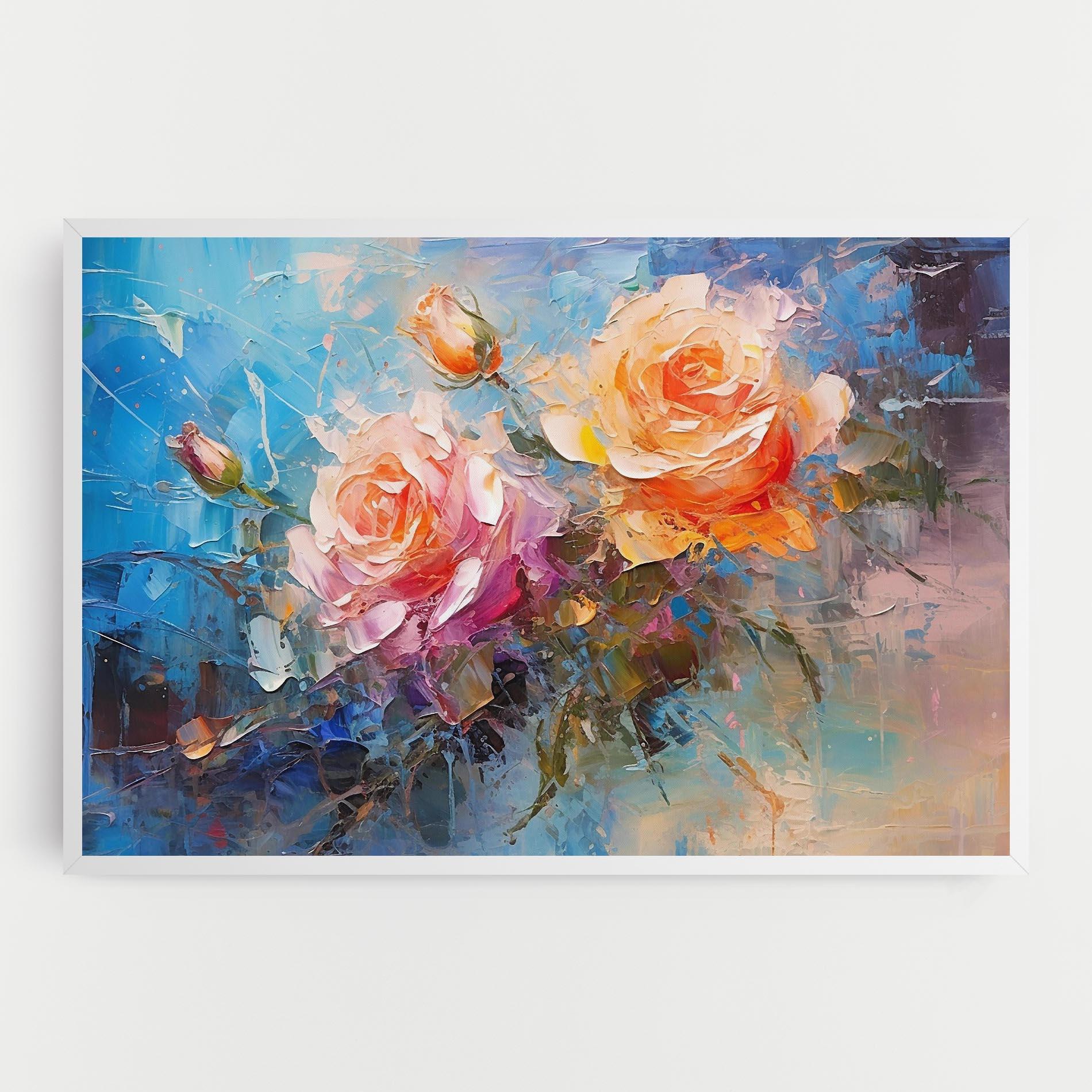 Tablou Canvas Light Orange Rose Painting mockup 0