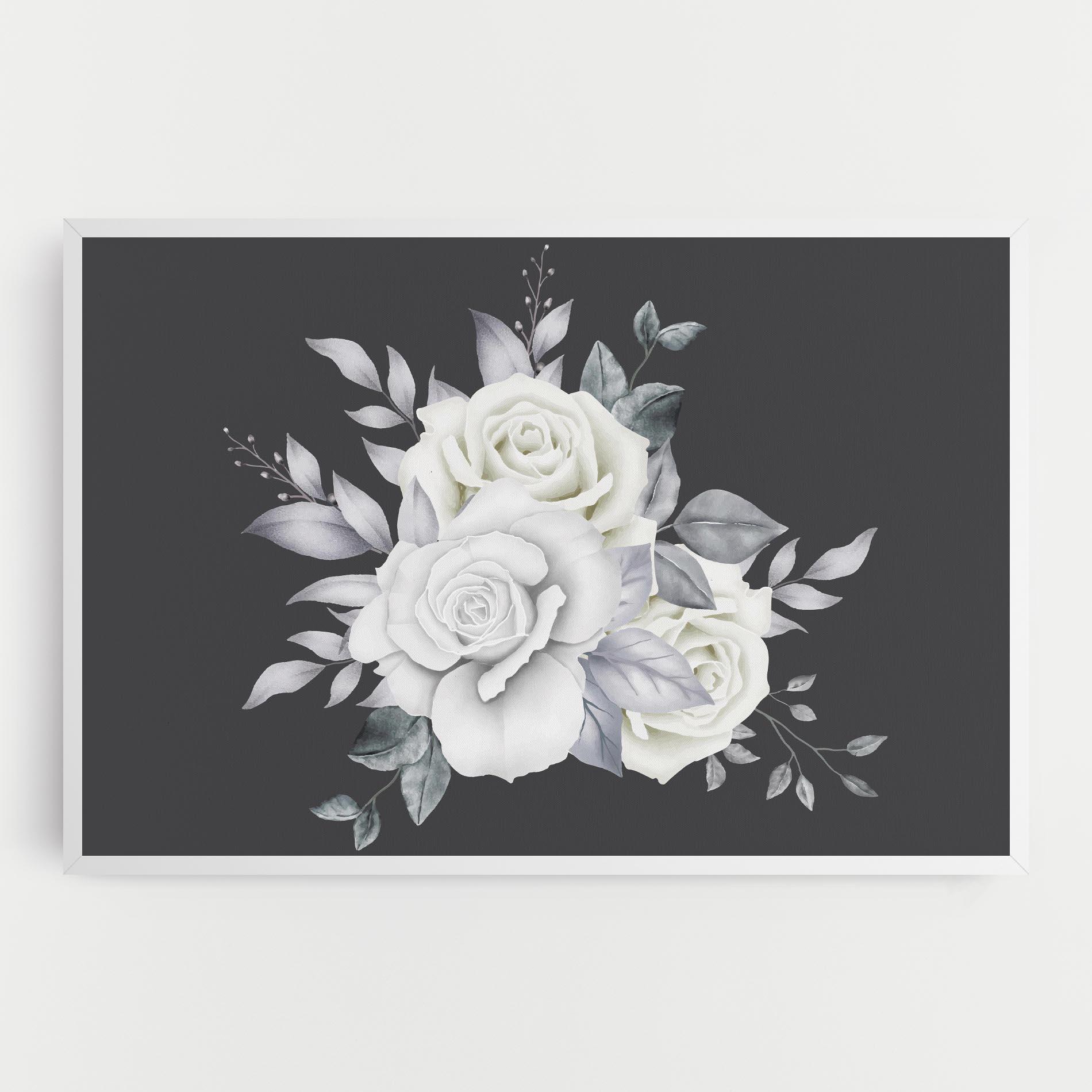 Tablou Canvas White Grey Rose mockup 0