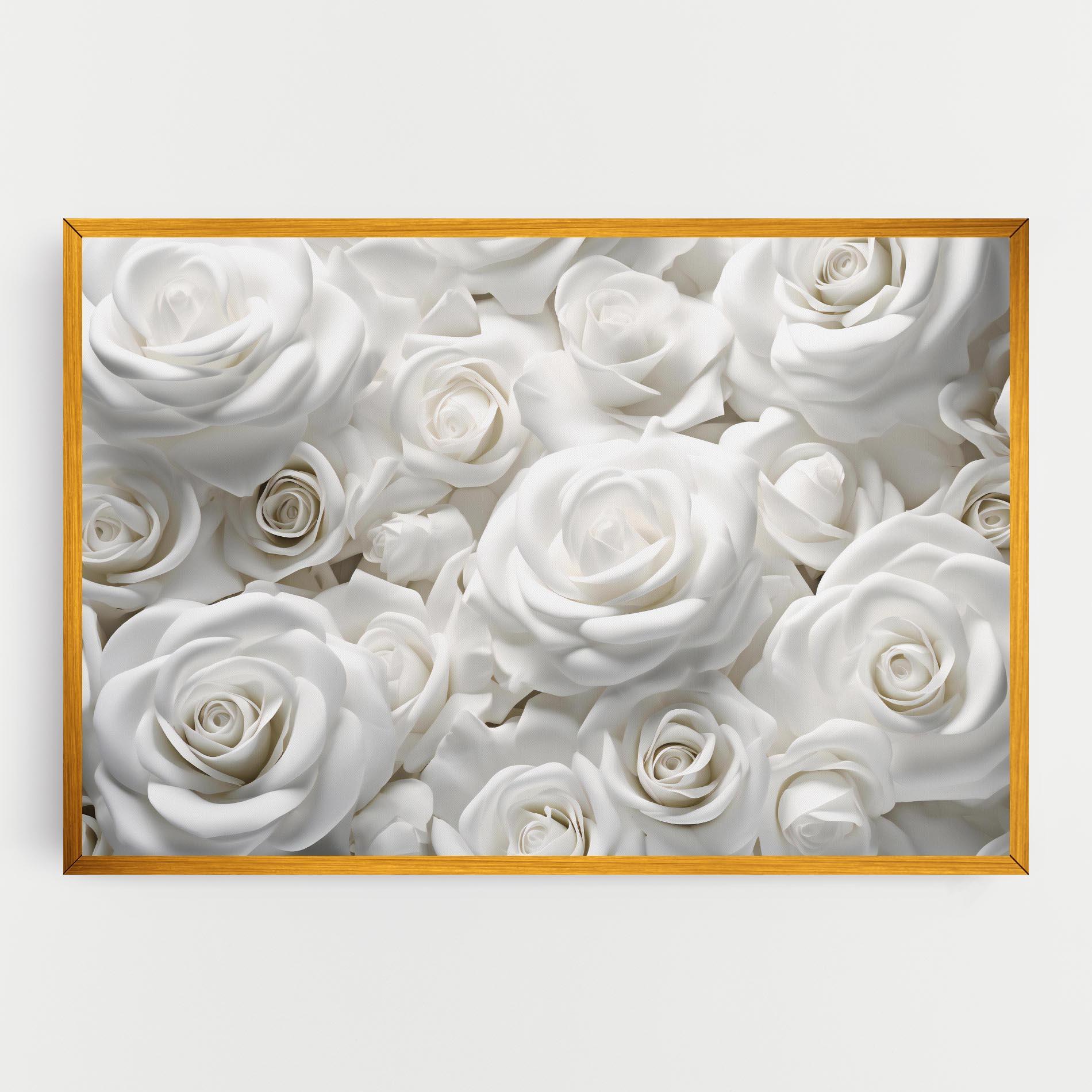 Tablou Canvas 3d White Roses mockup 0