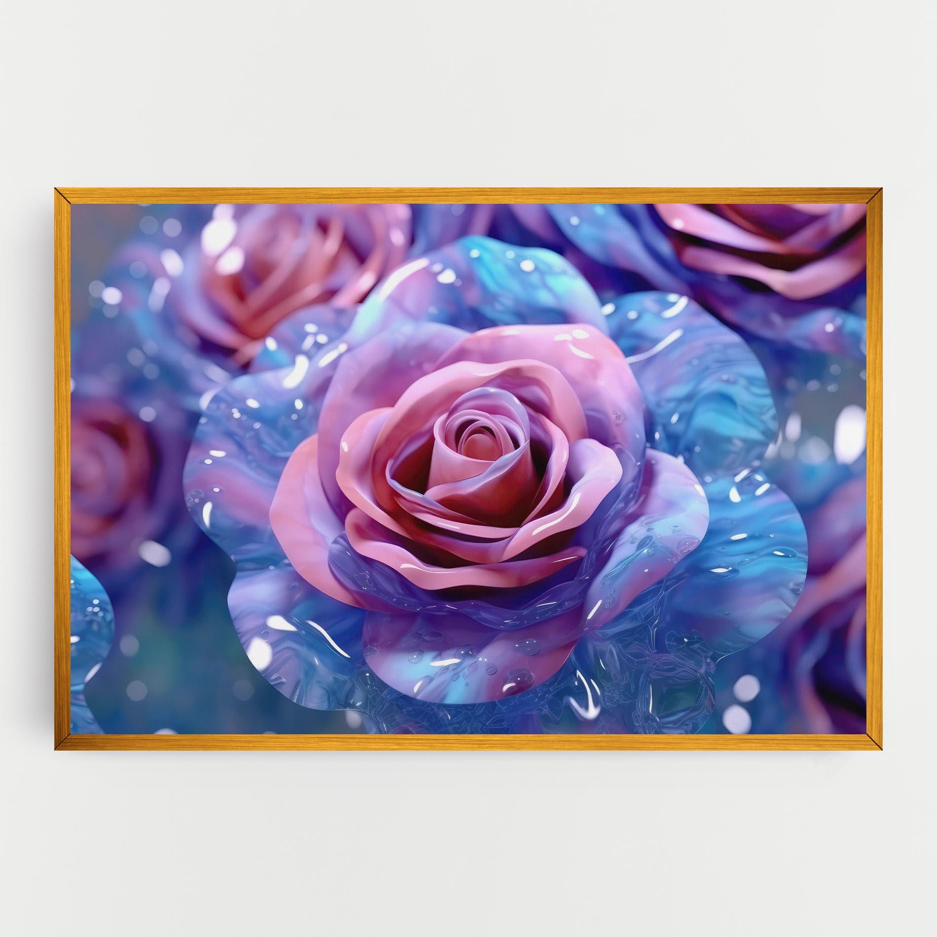 Tablou Canvas Beautiful Blue Pink Rose mockup 0