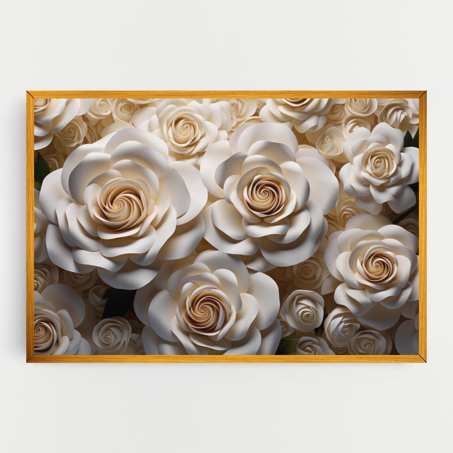 Cream Roses Wall mockup 0