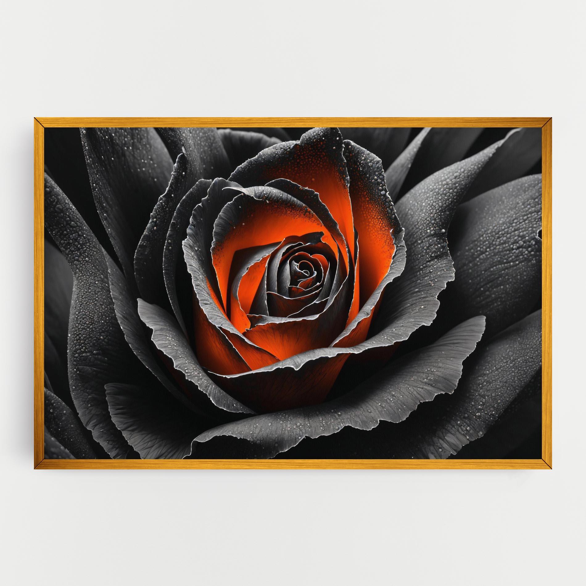 Tablou Canvas Grey Orange Rose mockup 0