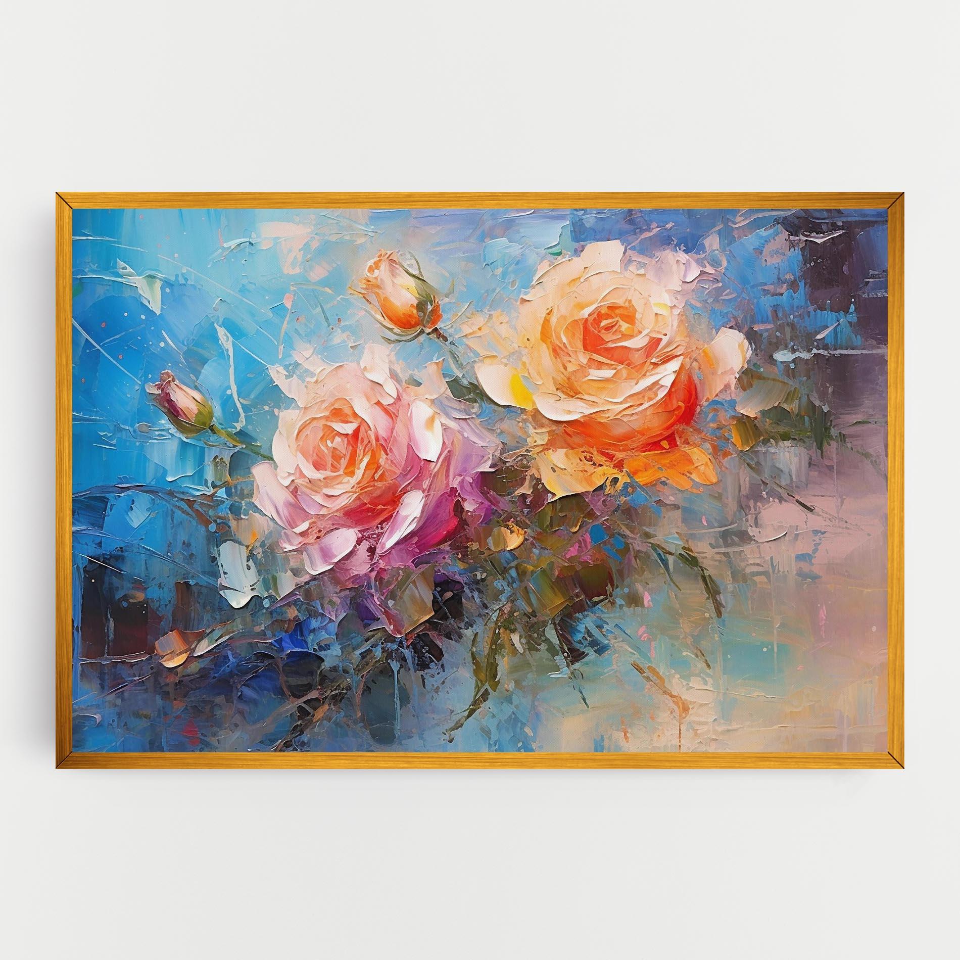 Tablou Canvas Light Orange Rose Painting mockup 0