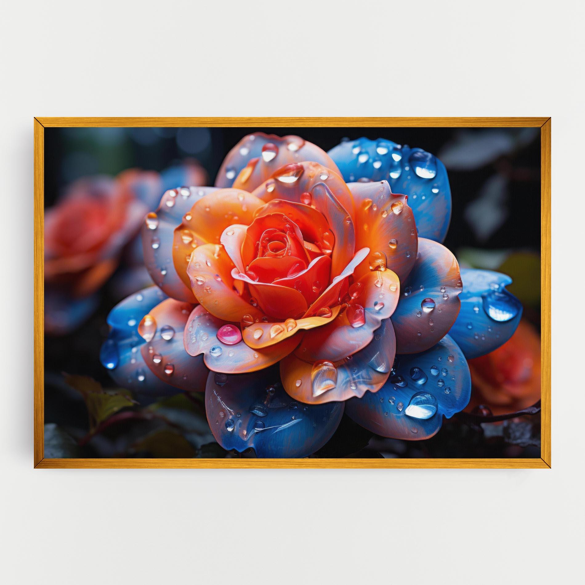 Tablou Canvas Orange Blue Rose mockup 0