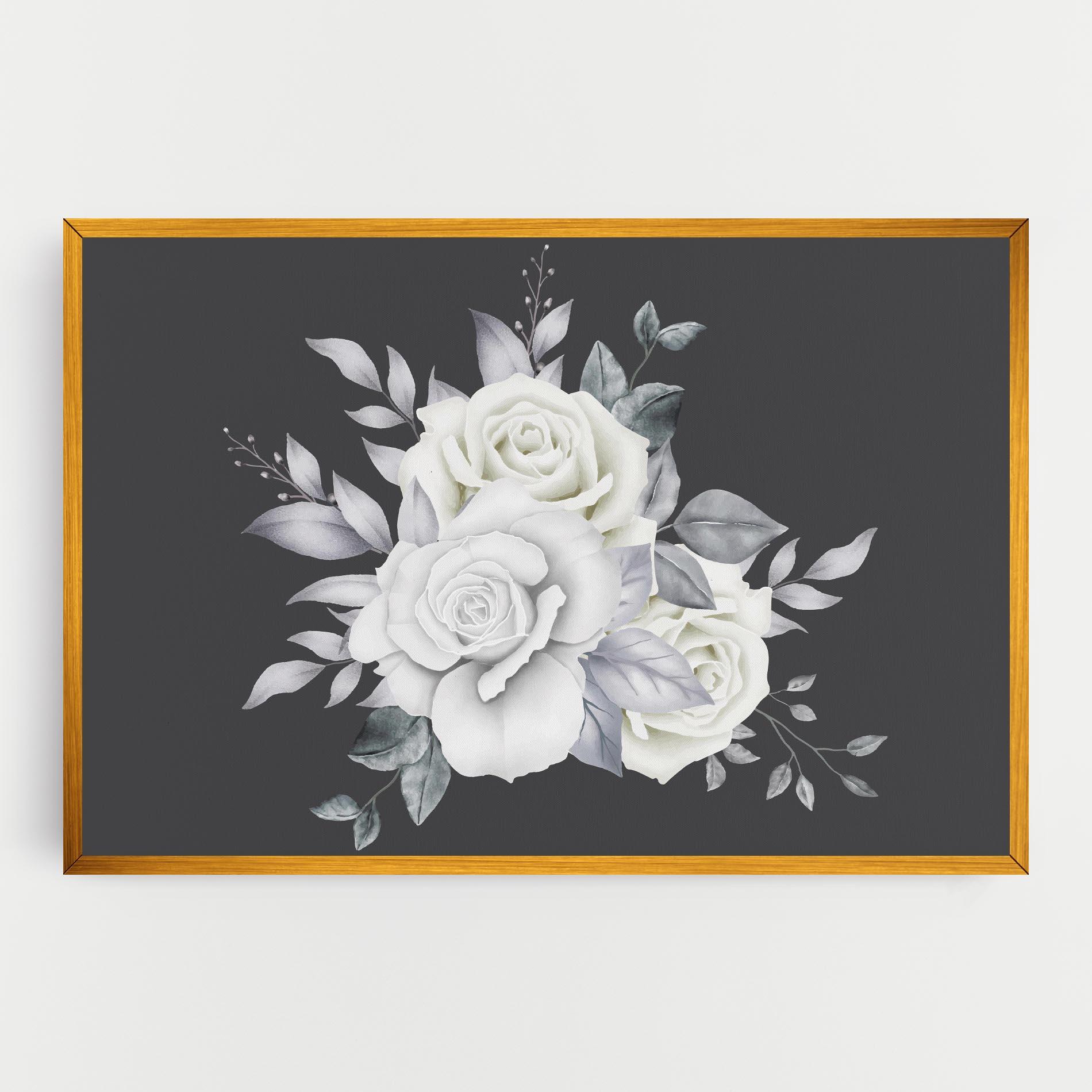 Tablou Canvas White Grey Rose mockup 0