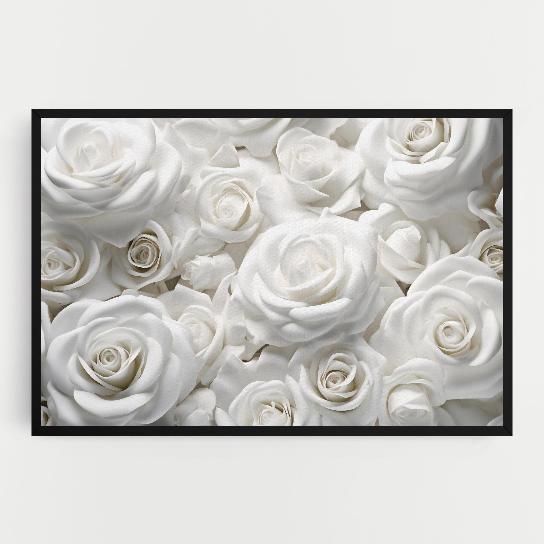 Tablou Canvas 3d White Roses mockup 0