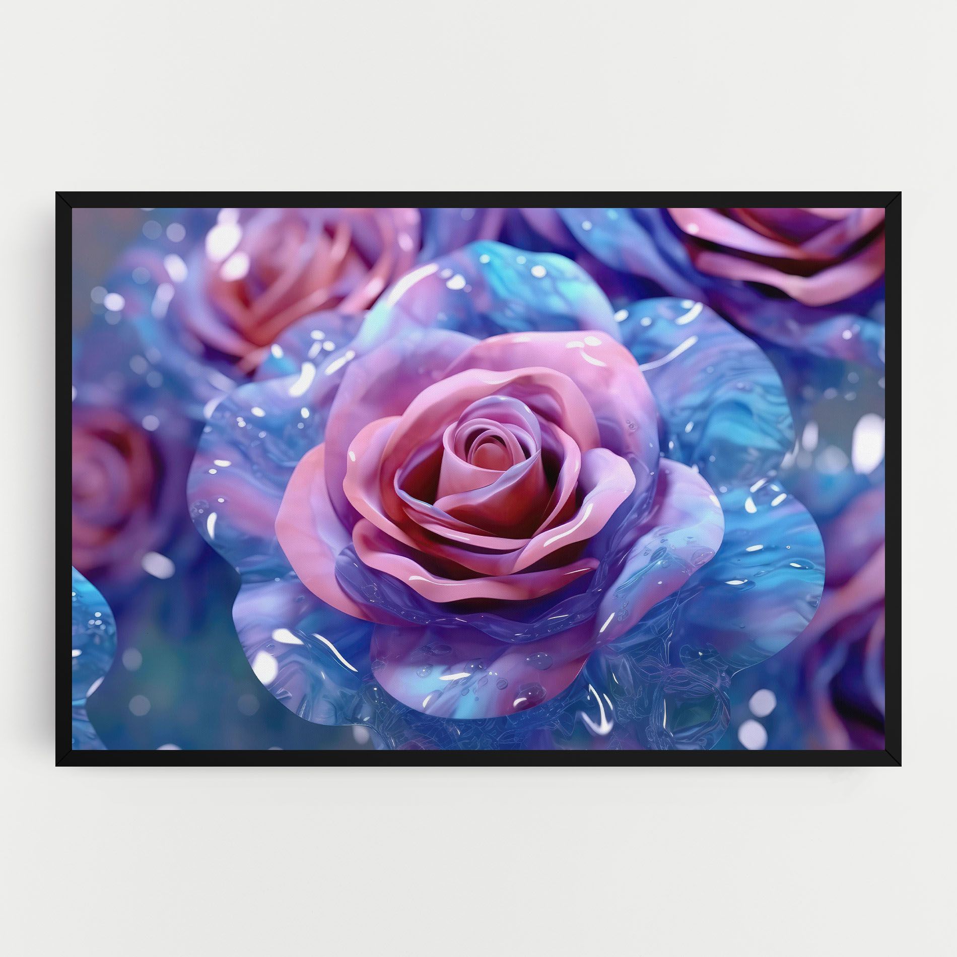 Beautiful Blue Pink Rose mockup 0