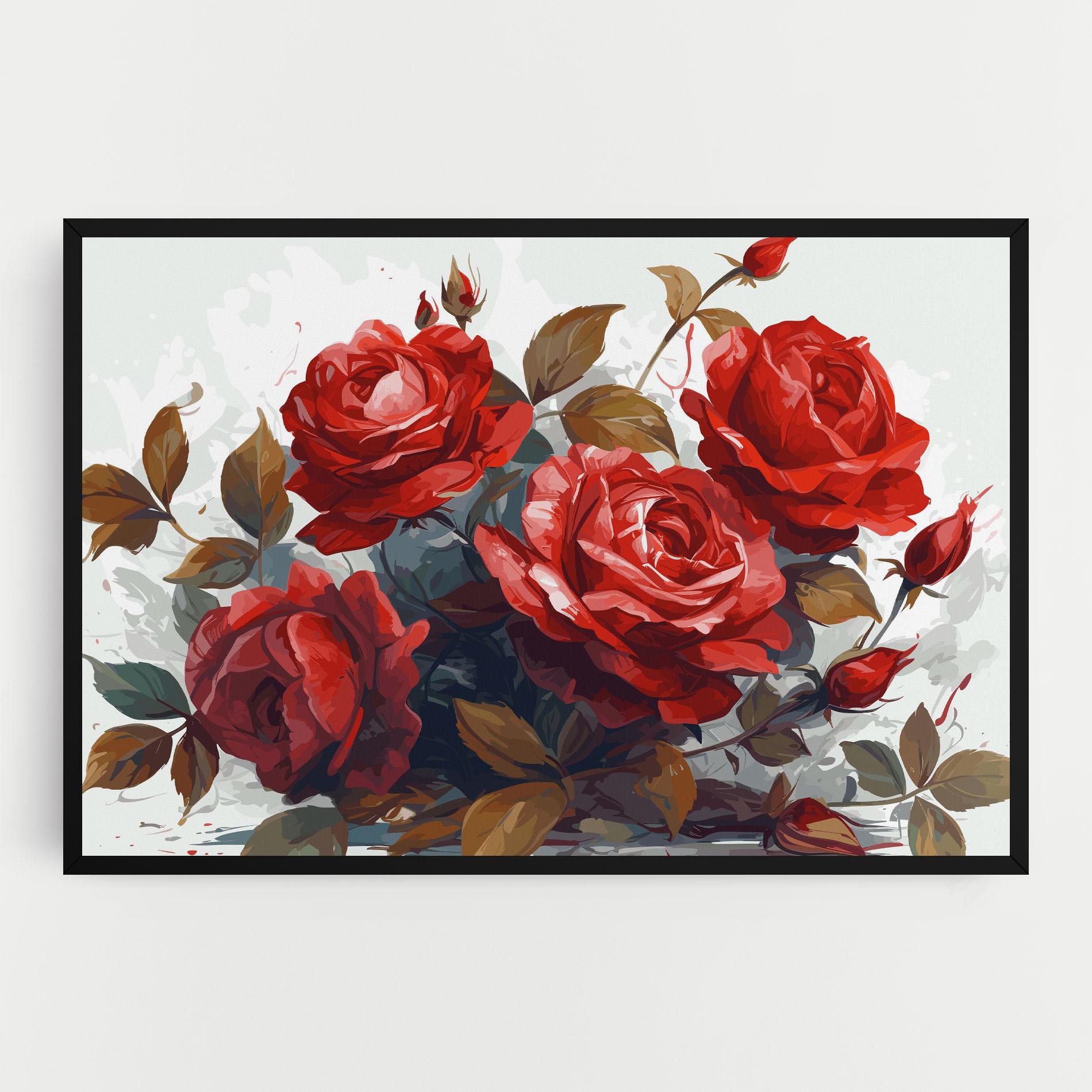 Tablou Canvas Beautiful Red Roses mockup 0