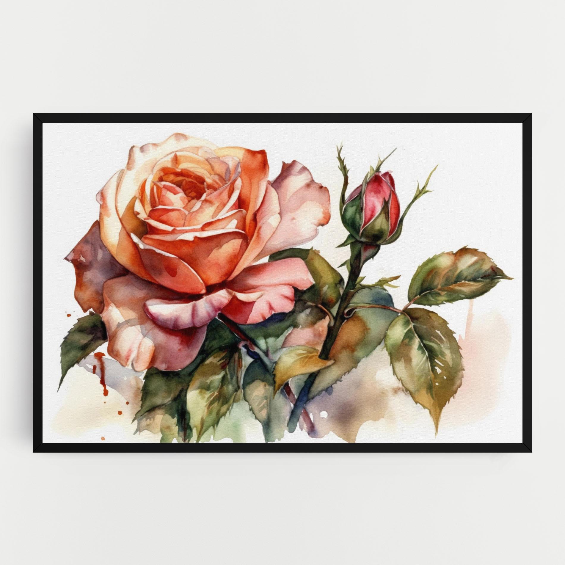 Tablou Canvas Big Rose Painted mockup 0