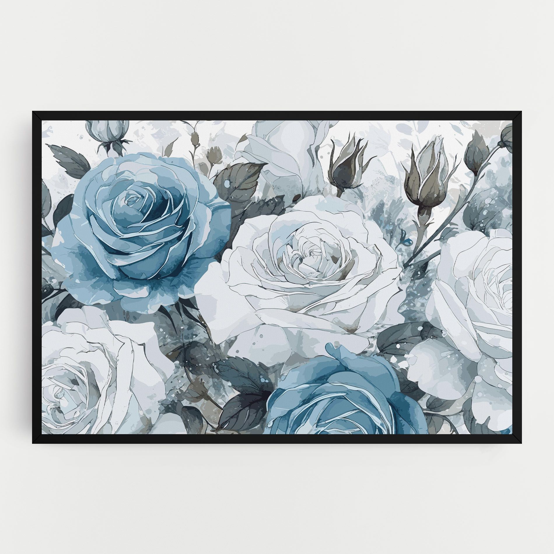 Blue White Rose mockup 0