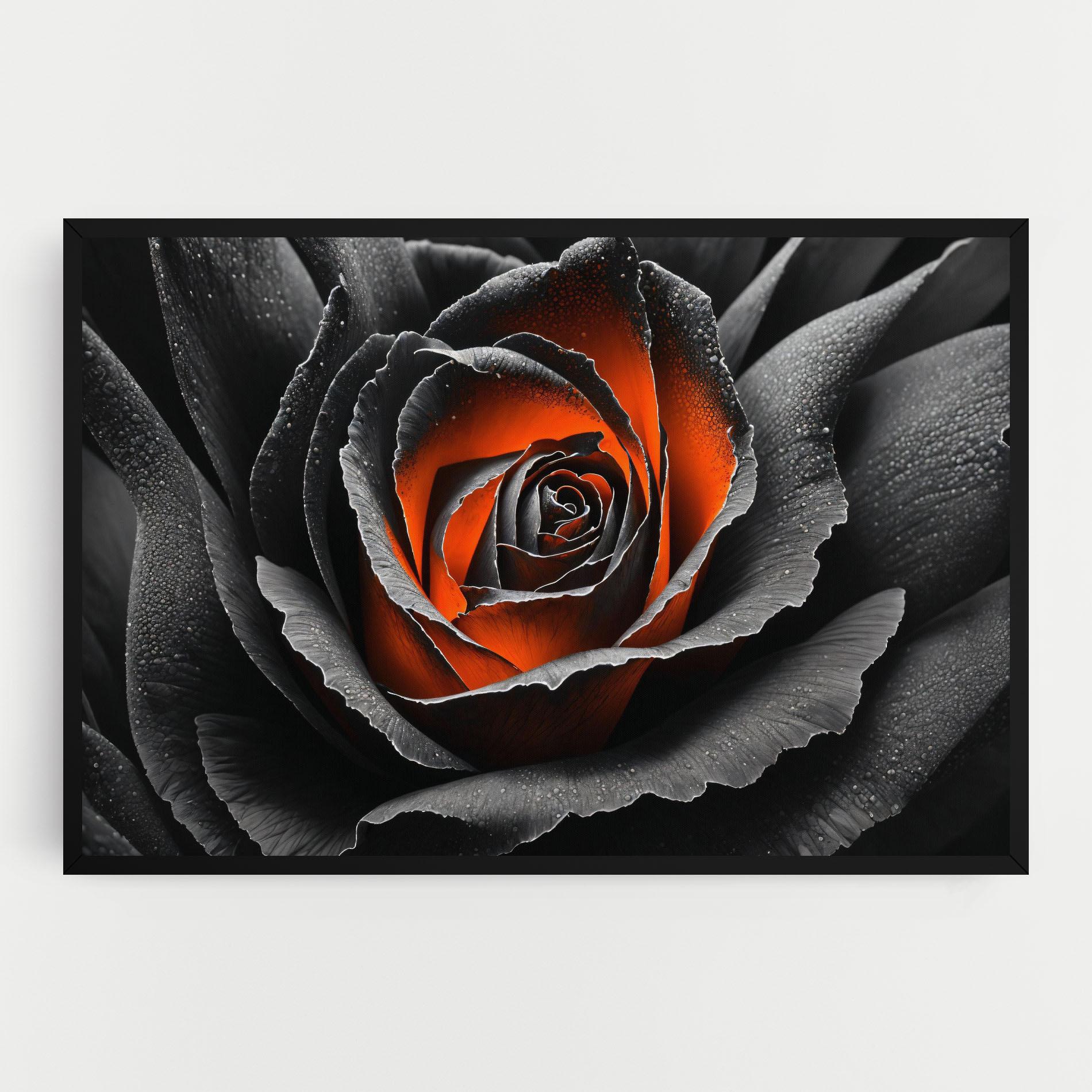 Tablou Canvas Grey Orange Rose mockup 0