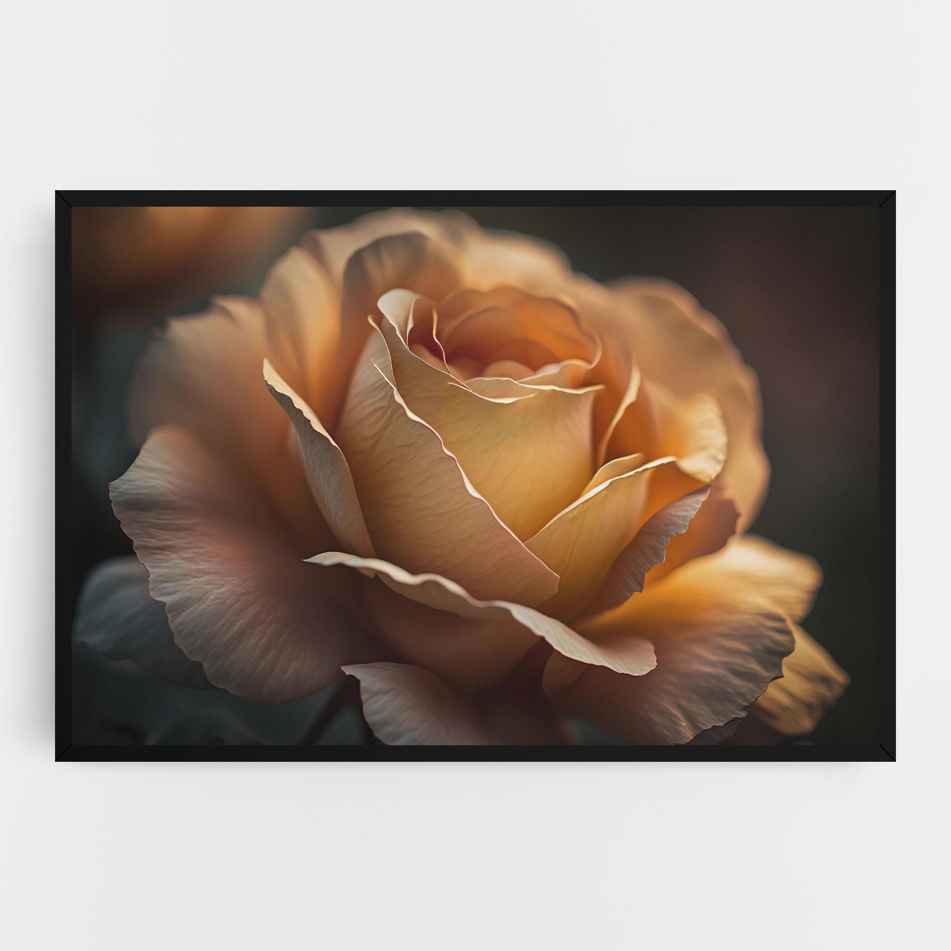 Tablou Canvas Light Orange Rose Close Up mockup 0