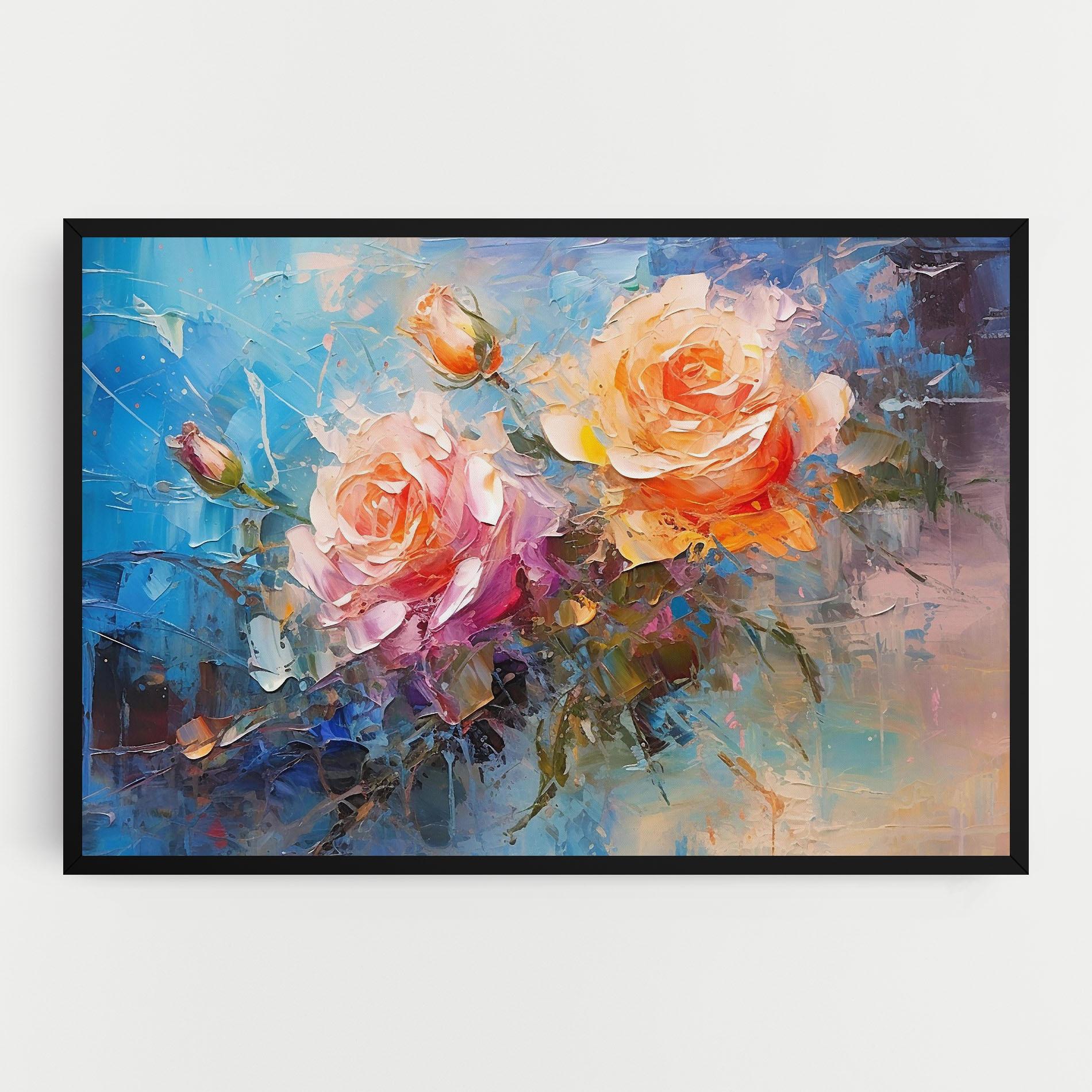 Tablou Canvas Light Orange Rose Painting mockup 0