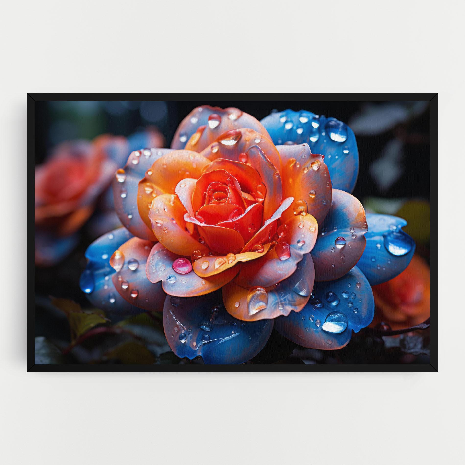 Tablou Canvas Orange Blue Rose mockup 0