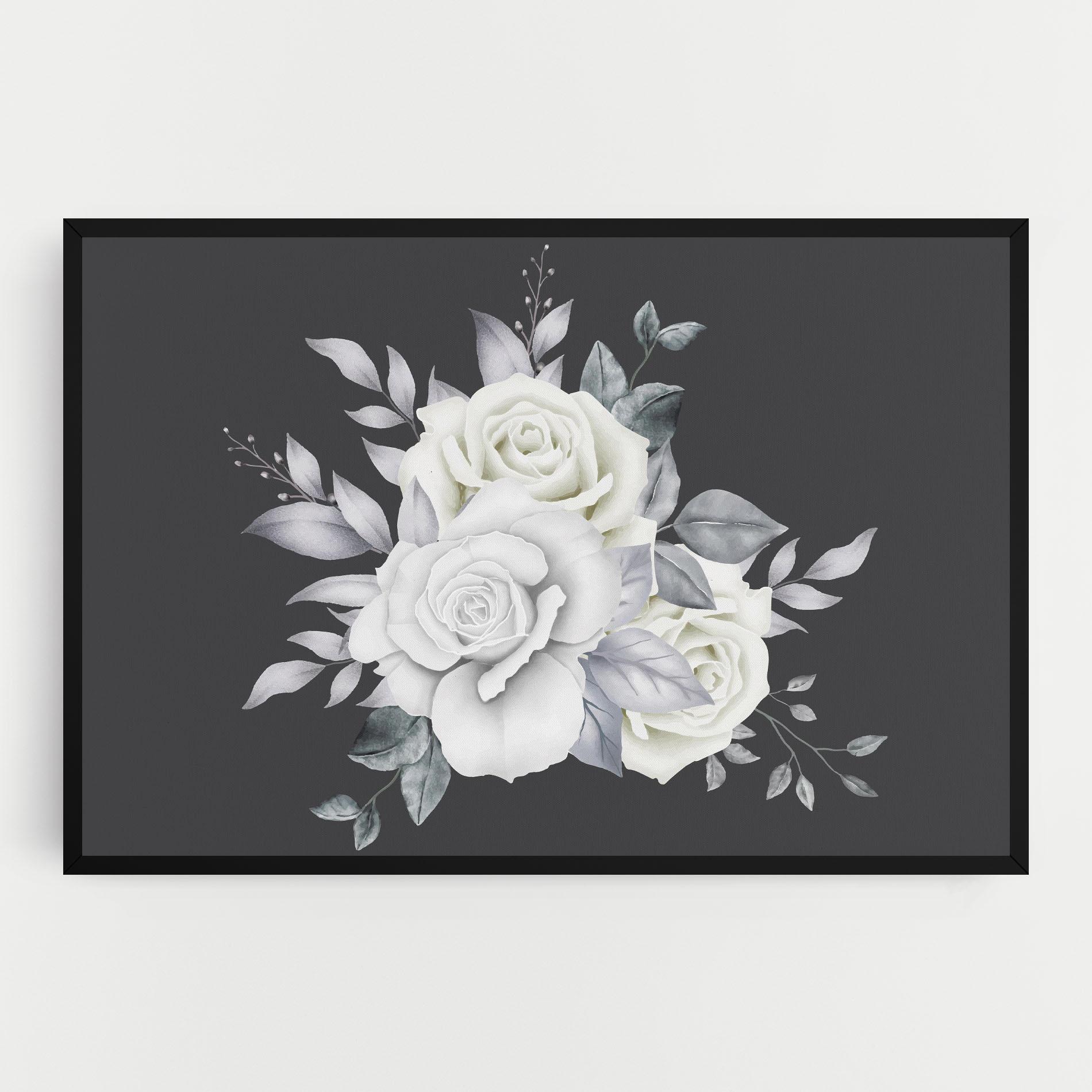 Tablou Canvas White Grey Rose mockup 0