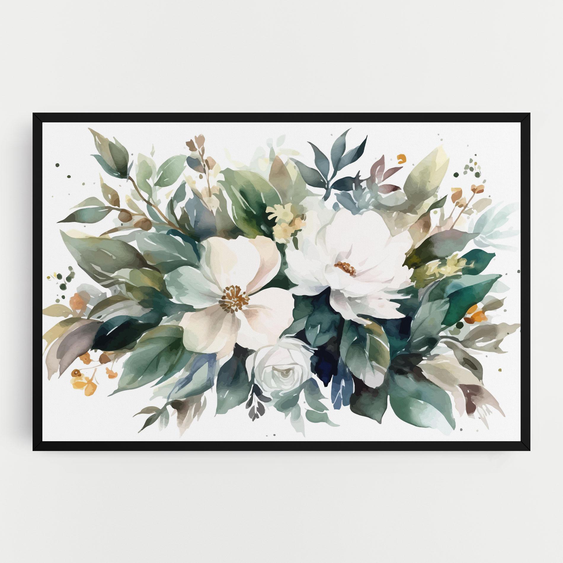 Tablou Canvas White Rose Paint mockup 0