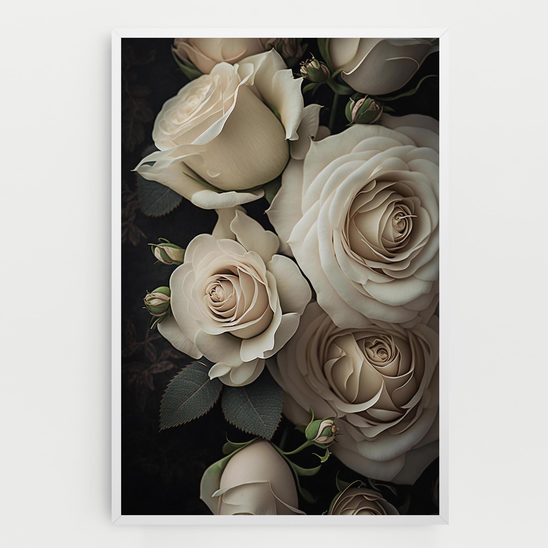 Tablou Canvas Cream Roses Close Up mockup 0