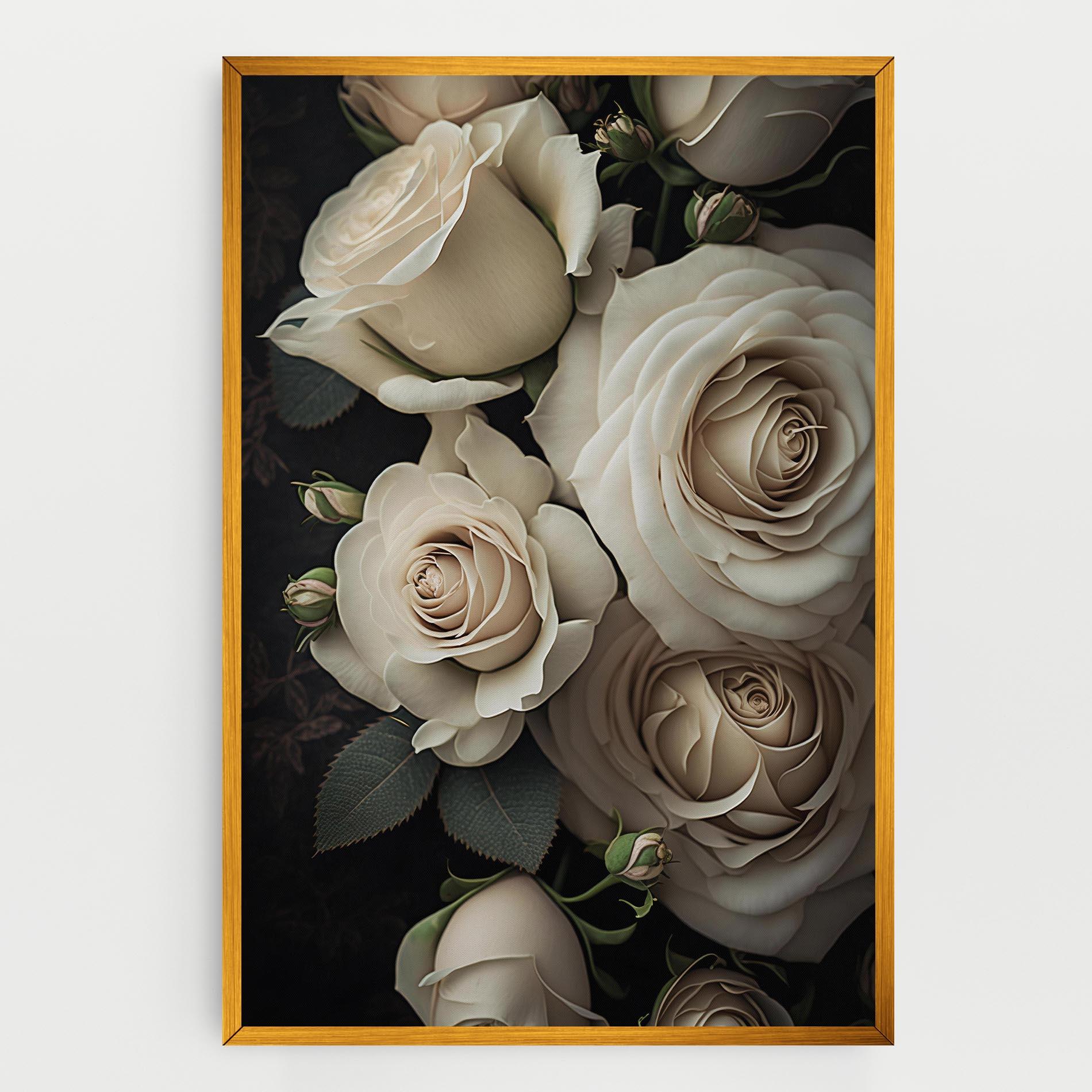 Tablou Canvas Cream Roses Close Up mockup 0
