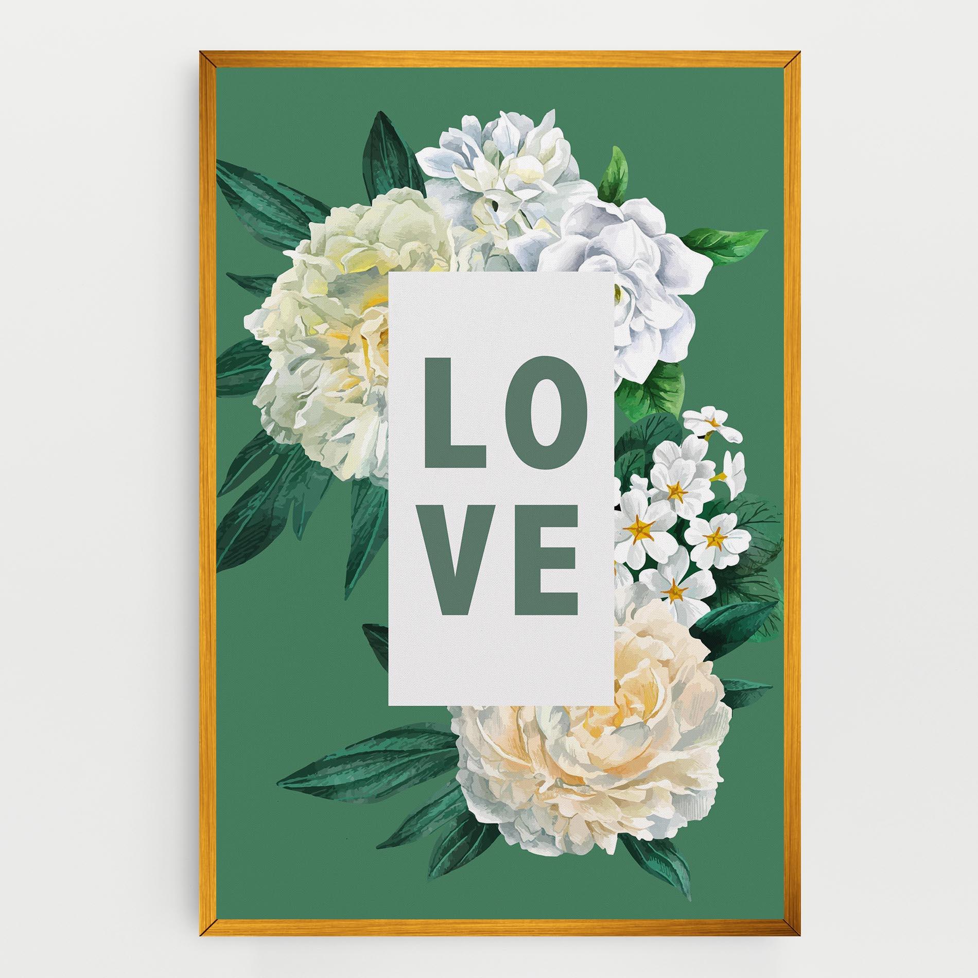 Tablou Canvas Love Green Rose mockup 0