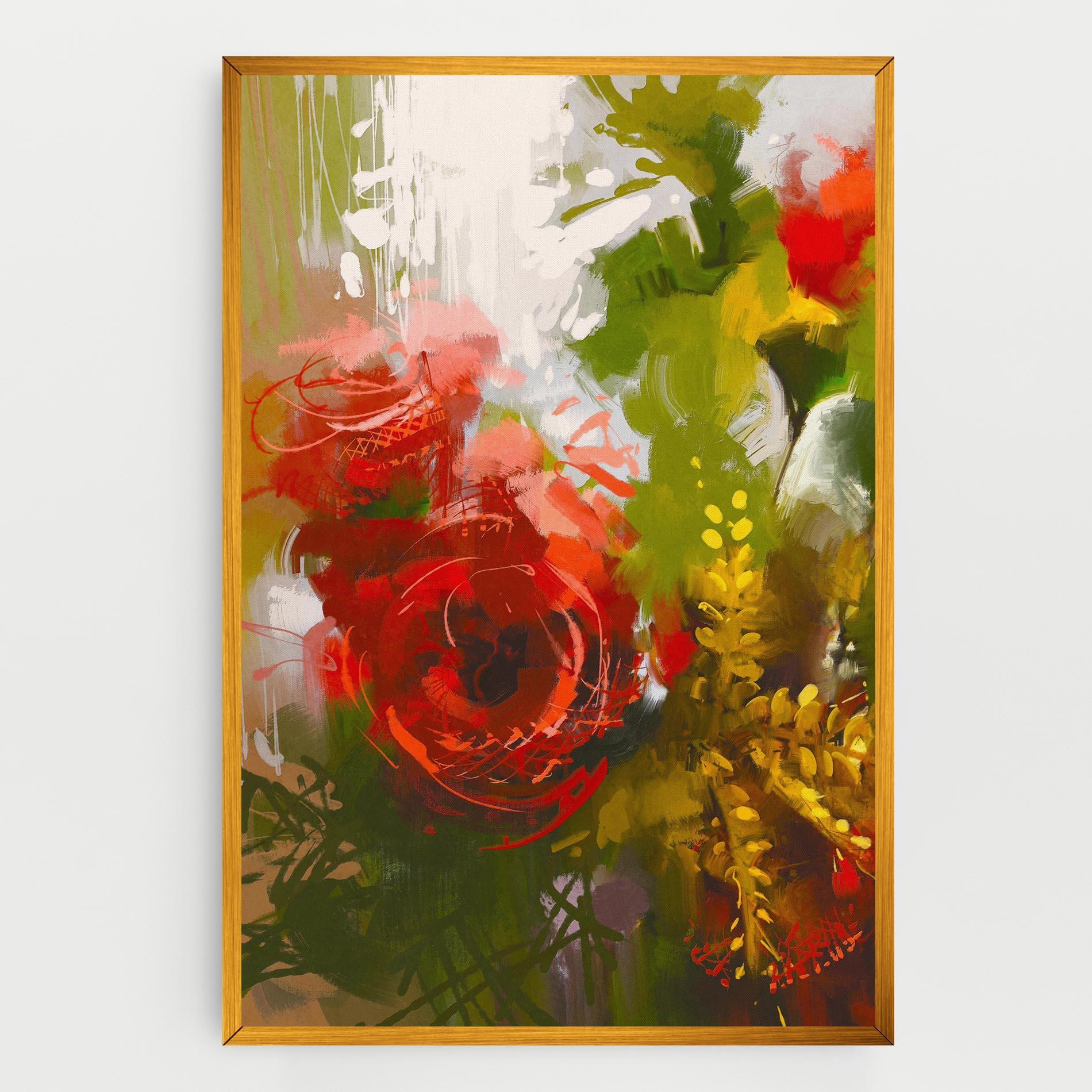 Tablou Canvas Red Rose Painting mockup 0