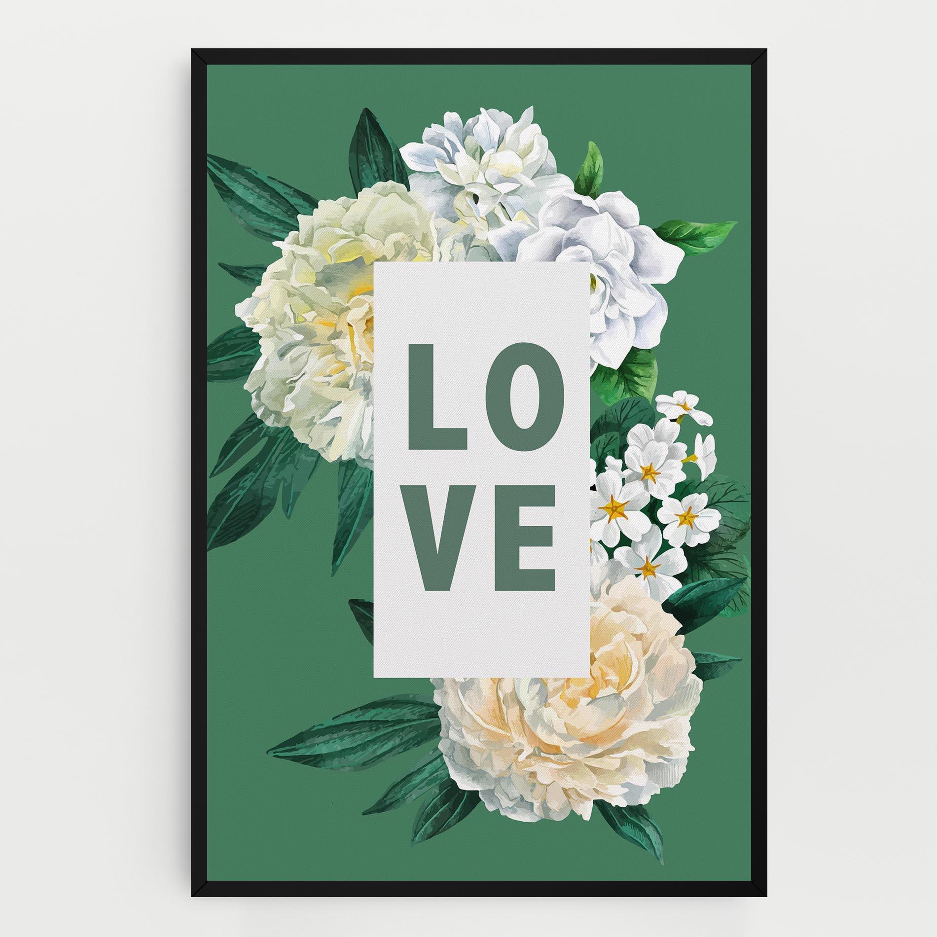 Tablou Canvas Love Green Rose mockup 0