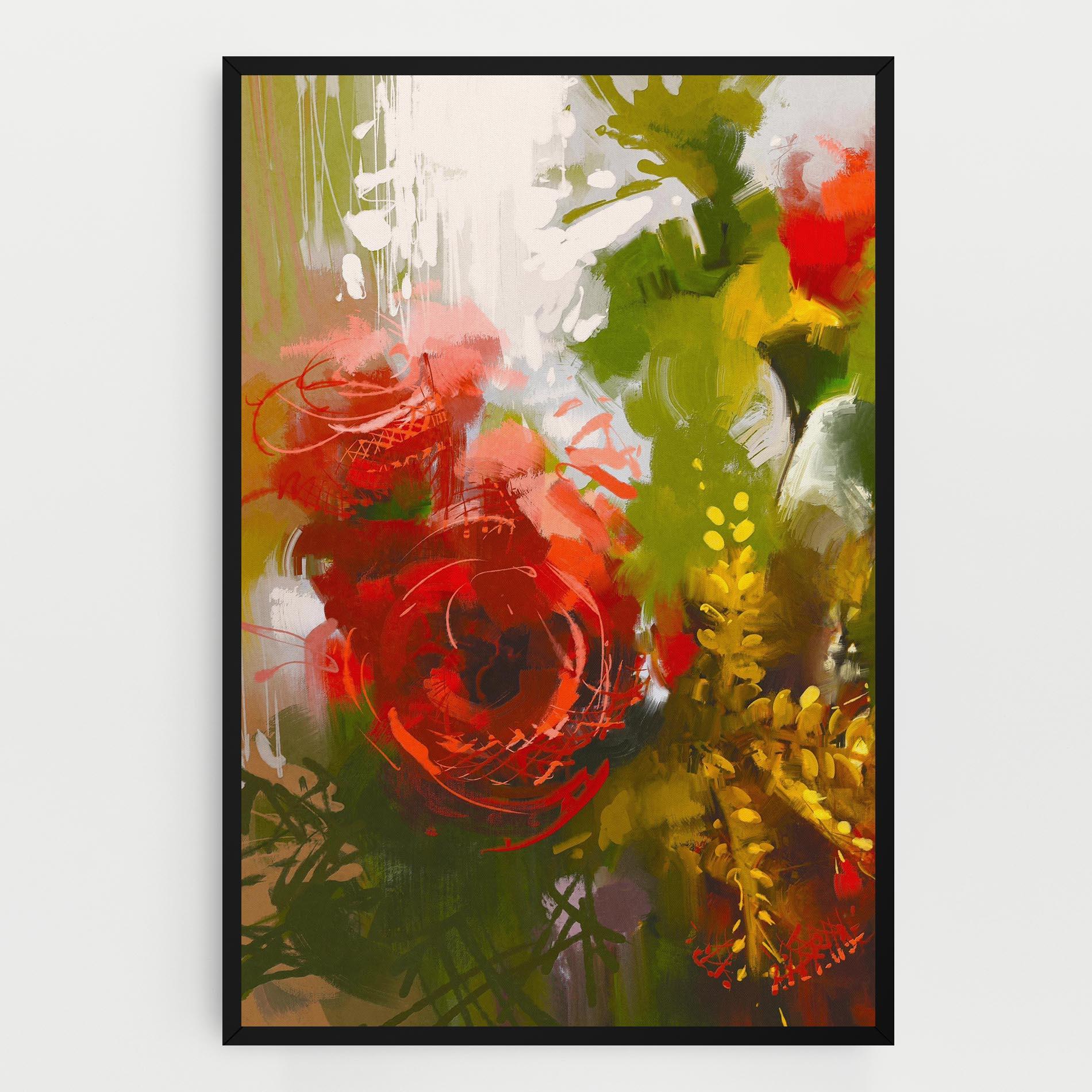 Tablou Canvas Red Rose Painting mockup 0