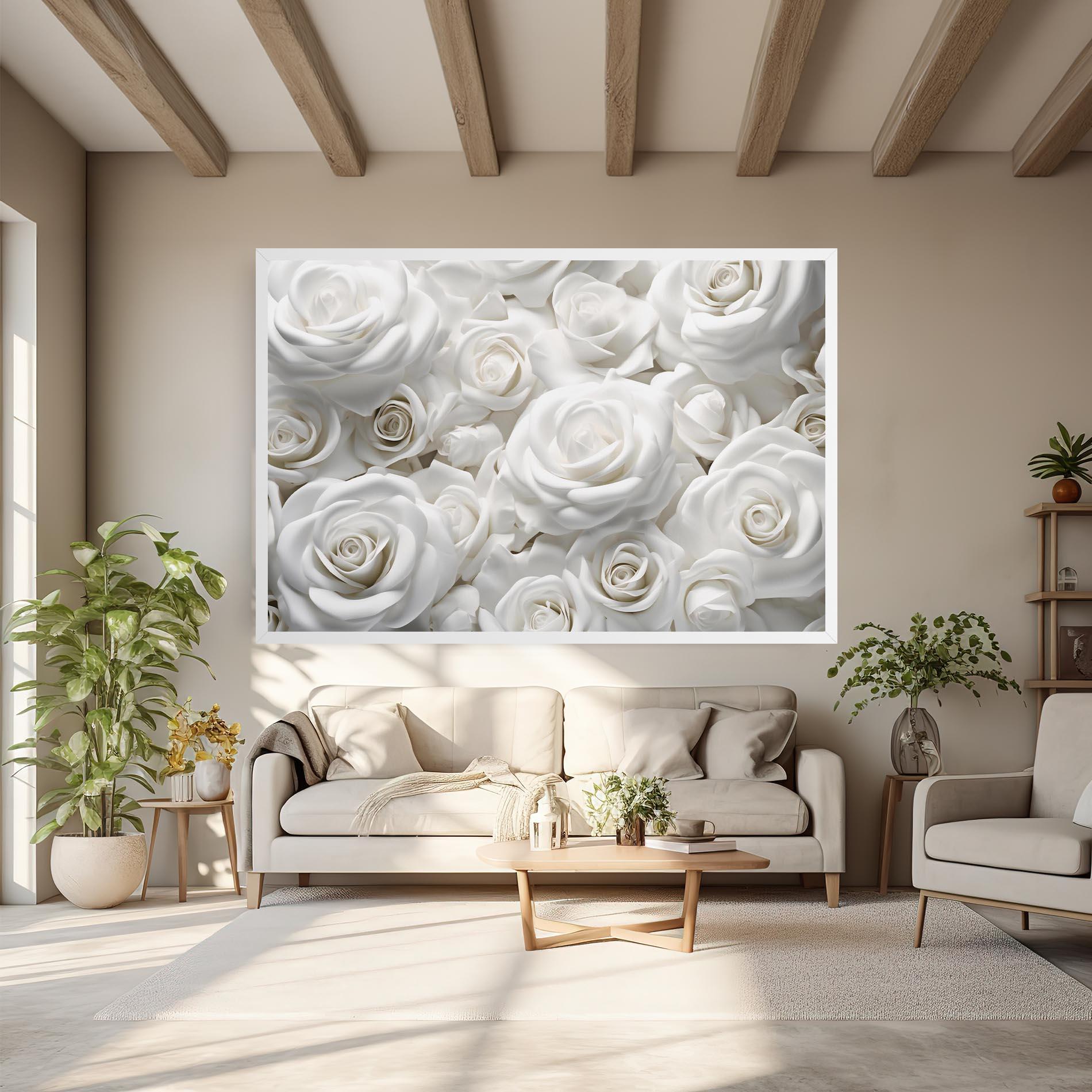 Tablou Canvas 3d White Roses mockup 6
