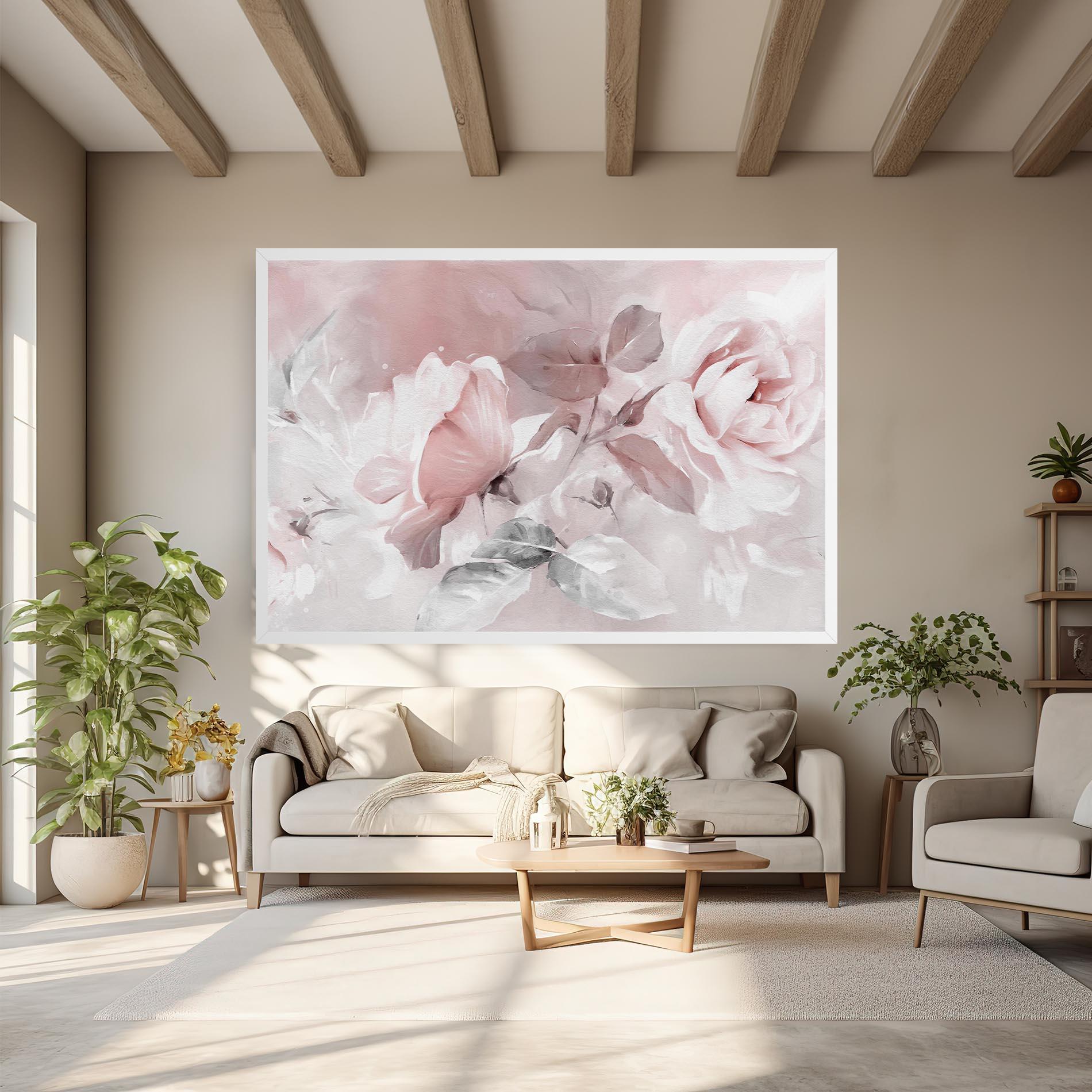 Tablou Canvas Abstract Pink Flowers mockup 6