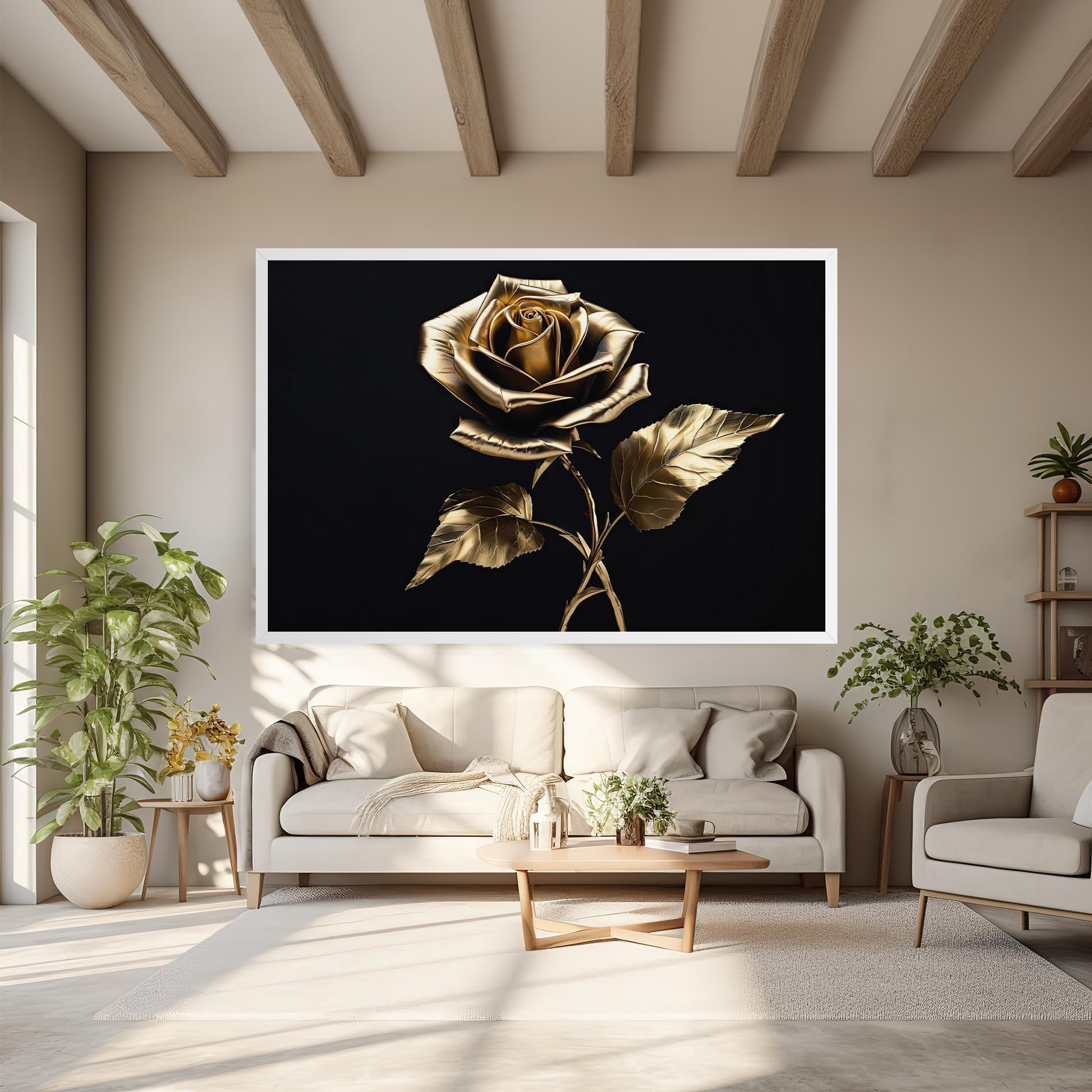 Tablou Canvas Beautiful Golden Rose mockup 6