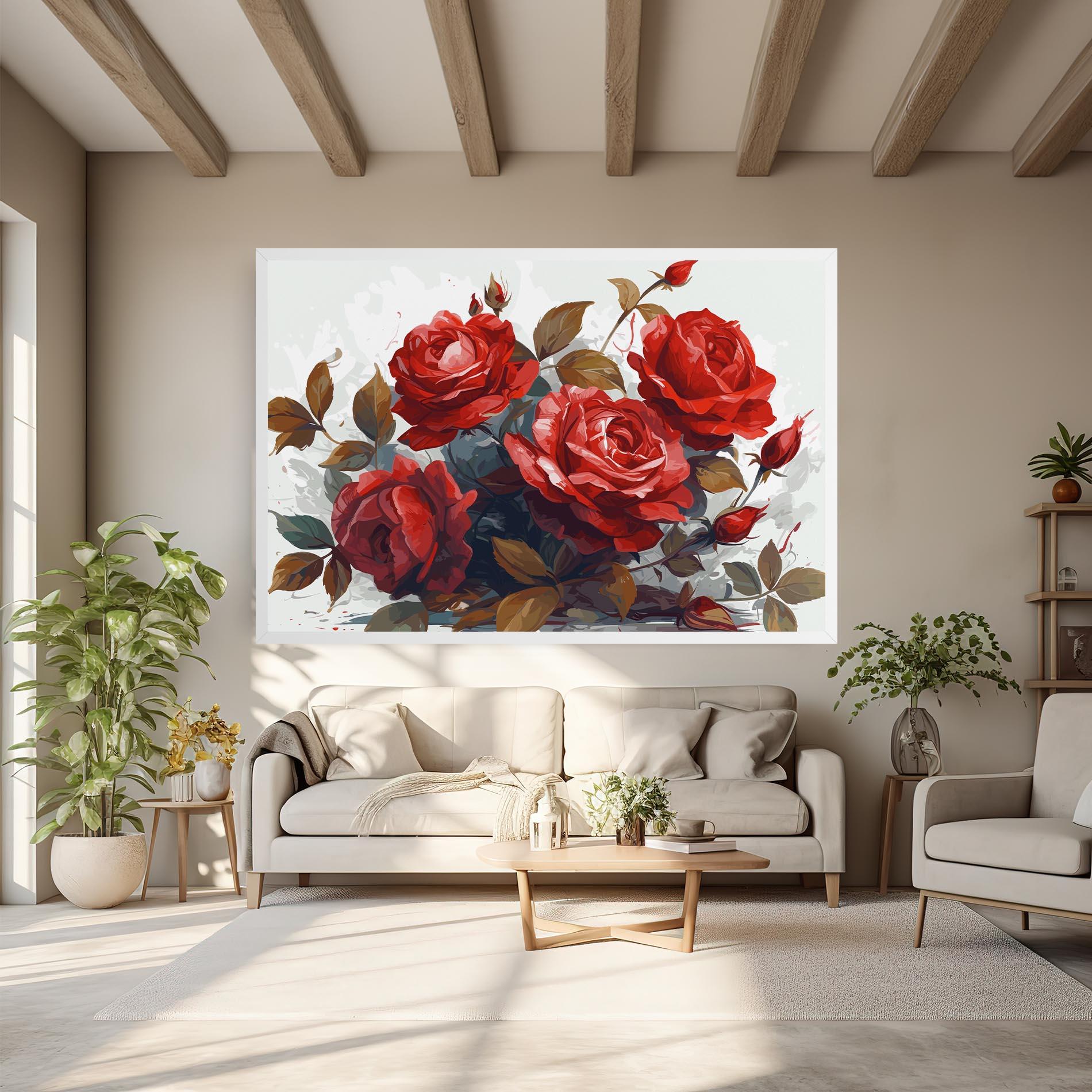 Tablou Canvas Beautiful Red Roses mockup 6