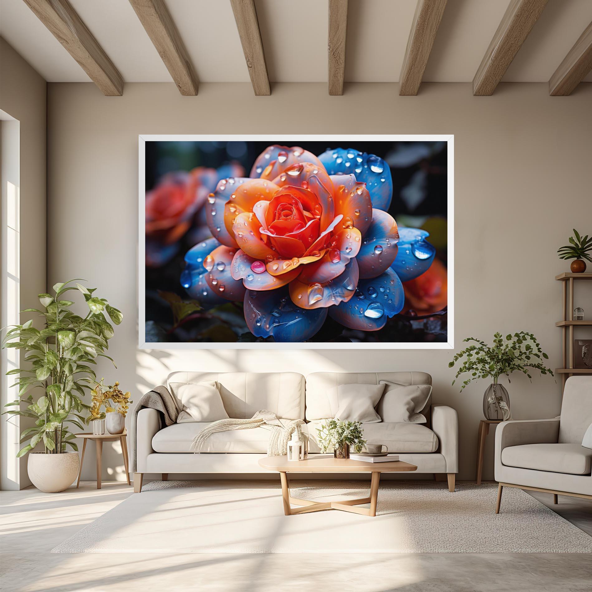 Tablou Canvas Orange Blue Rose mockup 6