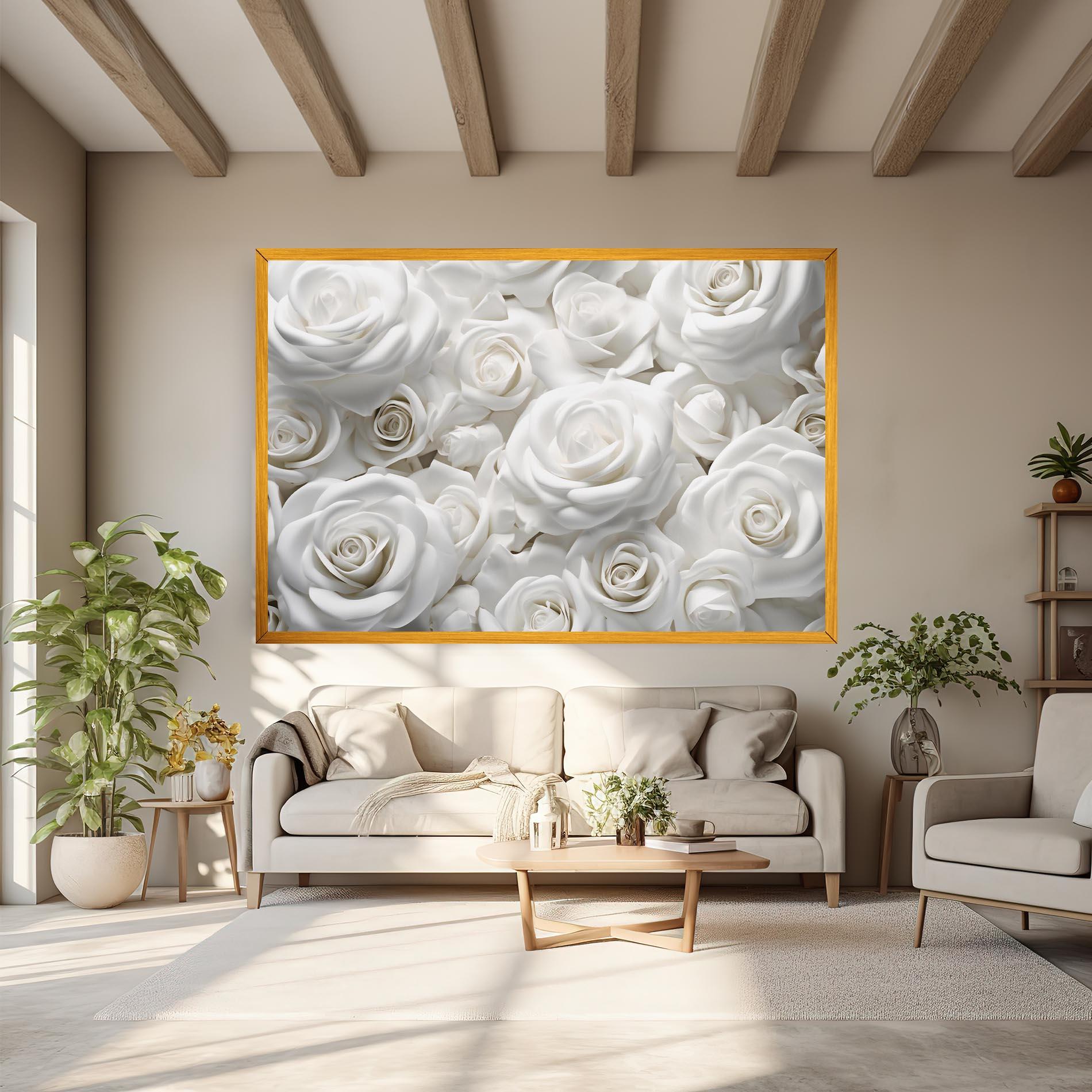Tablou Canvas 3d White Roses mockup 6