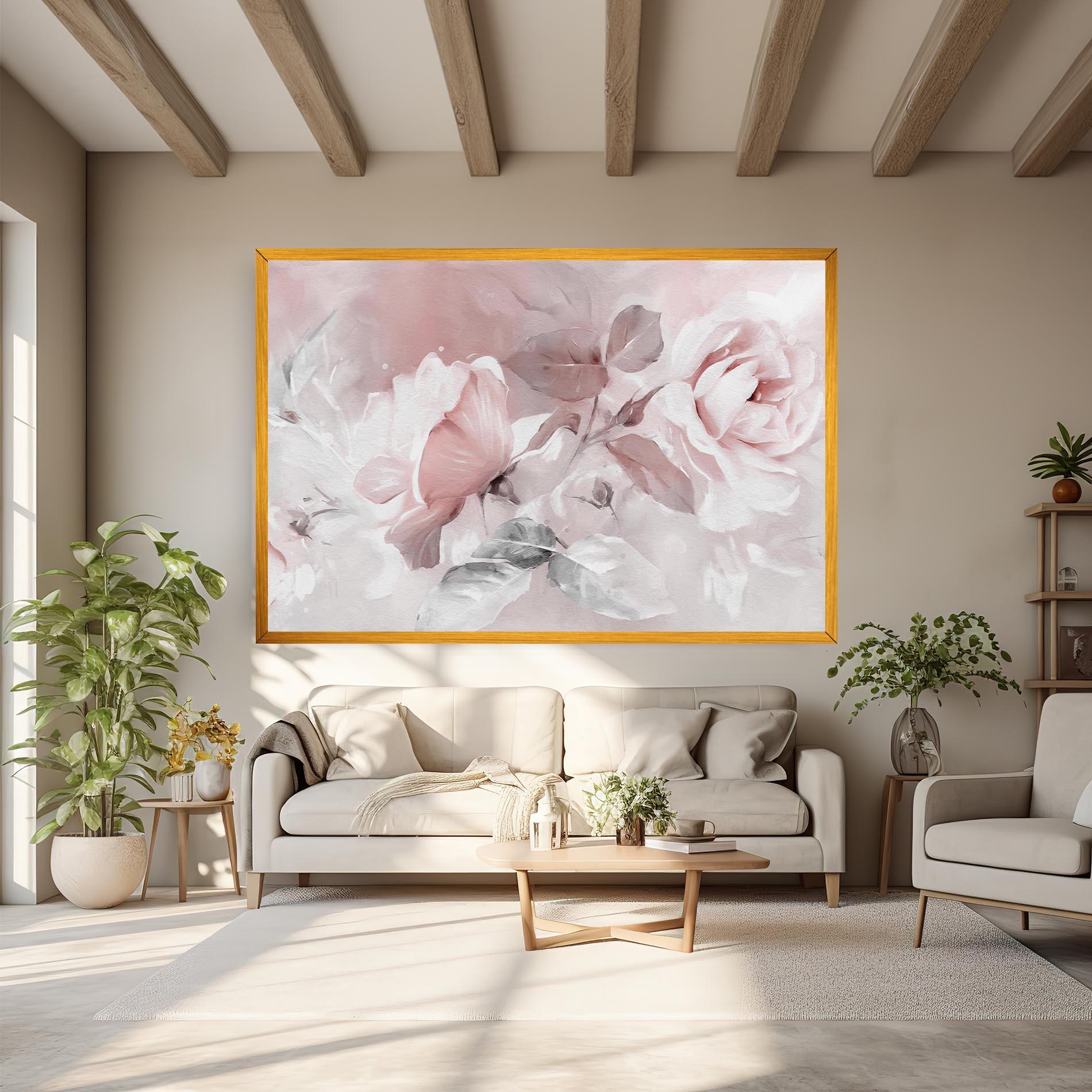 Tablou Canvas Abstract Pink Flowers mockup 6
