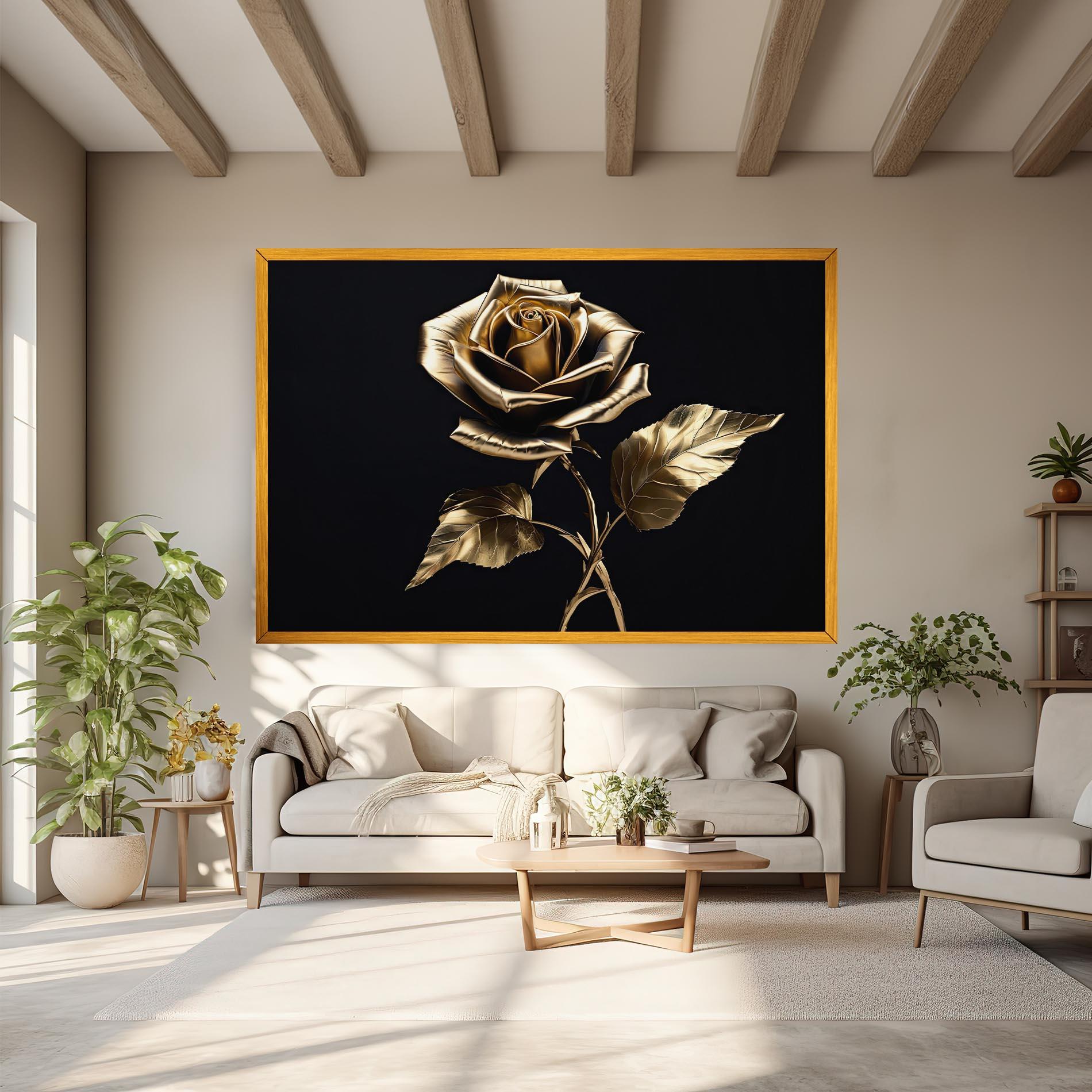 Tablou Canvas Beautiful Golden Rose mockup 6