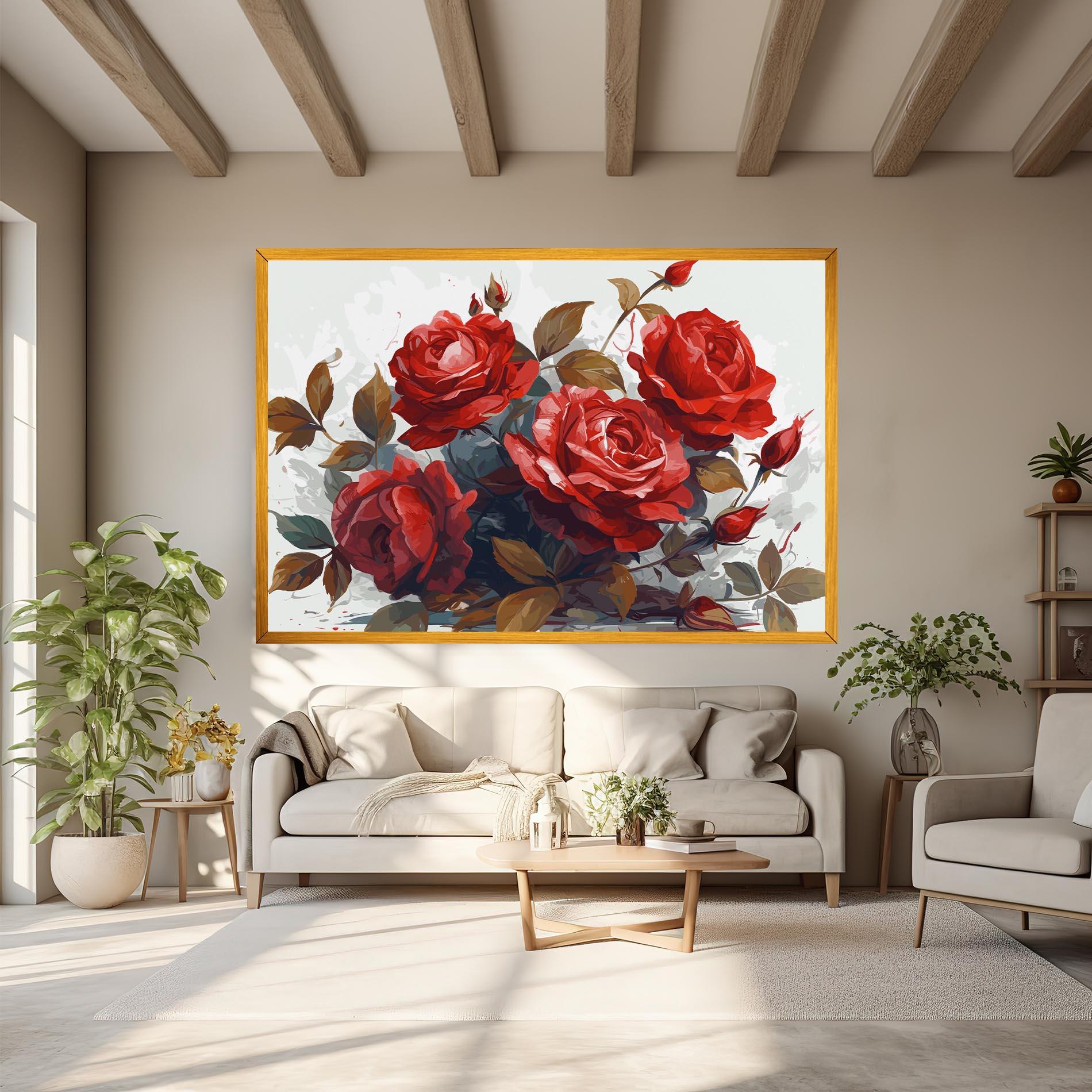 Tablou Canvas Beautiful Red Roses mockup 6