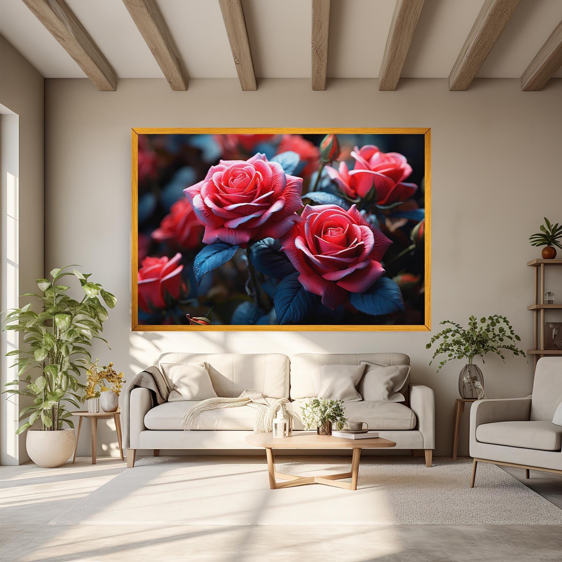 Tablou Canvas Dark Pink Rose mockup 6