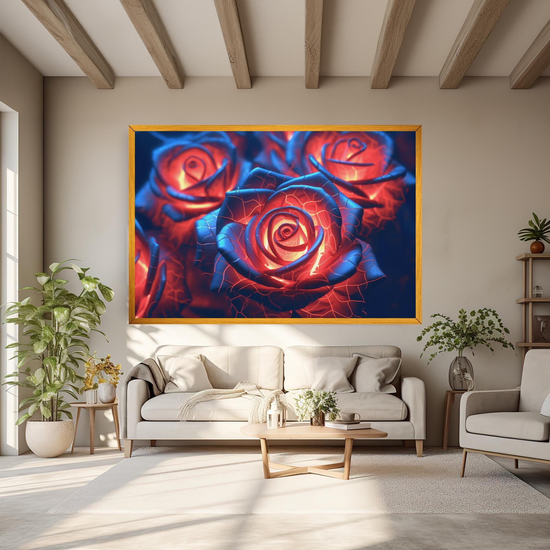 Tablou Canvas Glowing Roses mockup 6