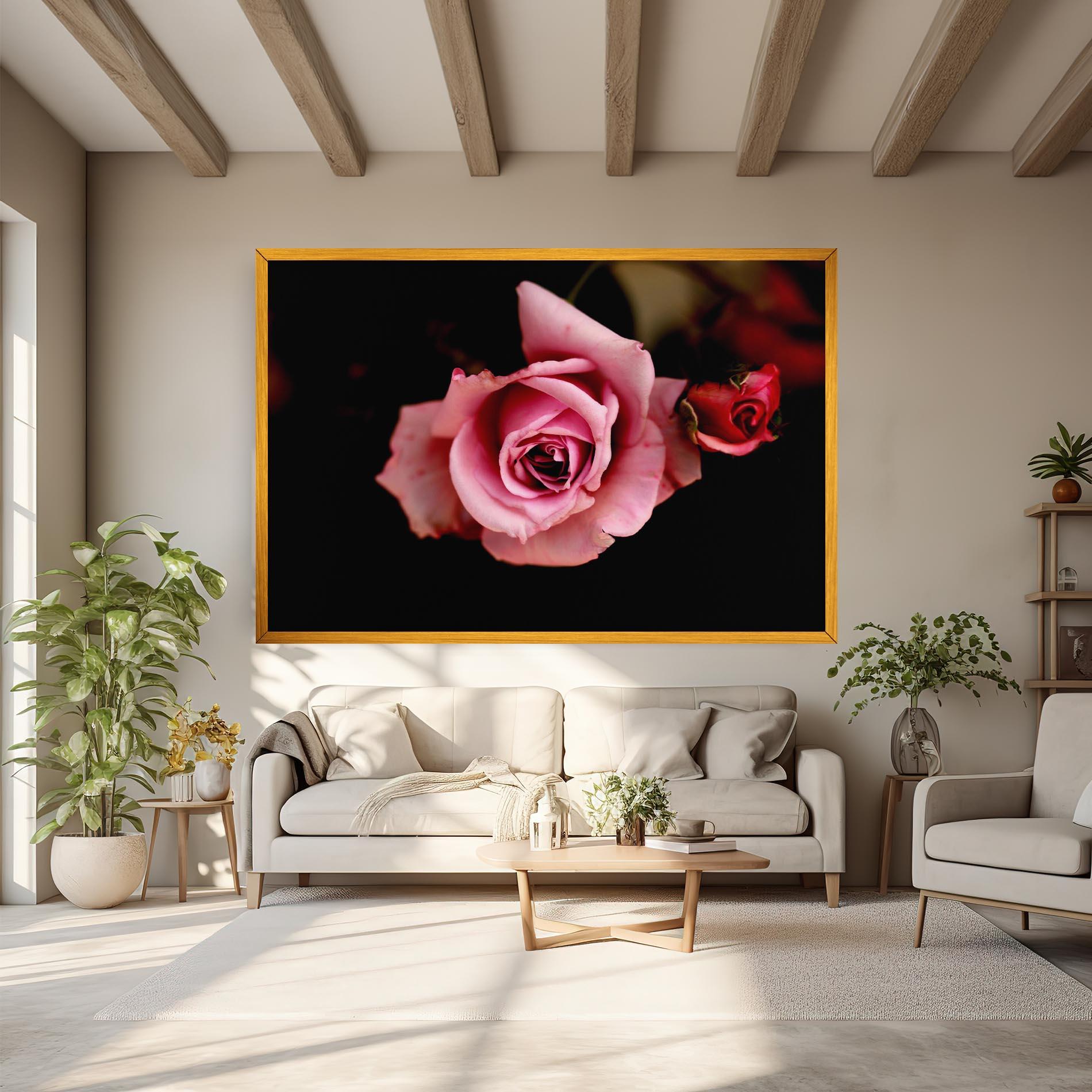 Tablou Canvas Opened Pink Rose mockup 6