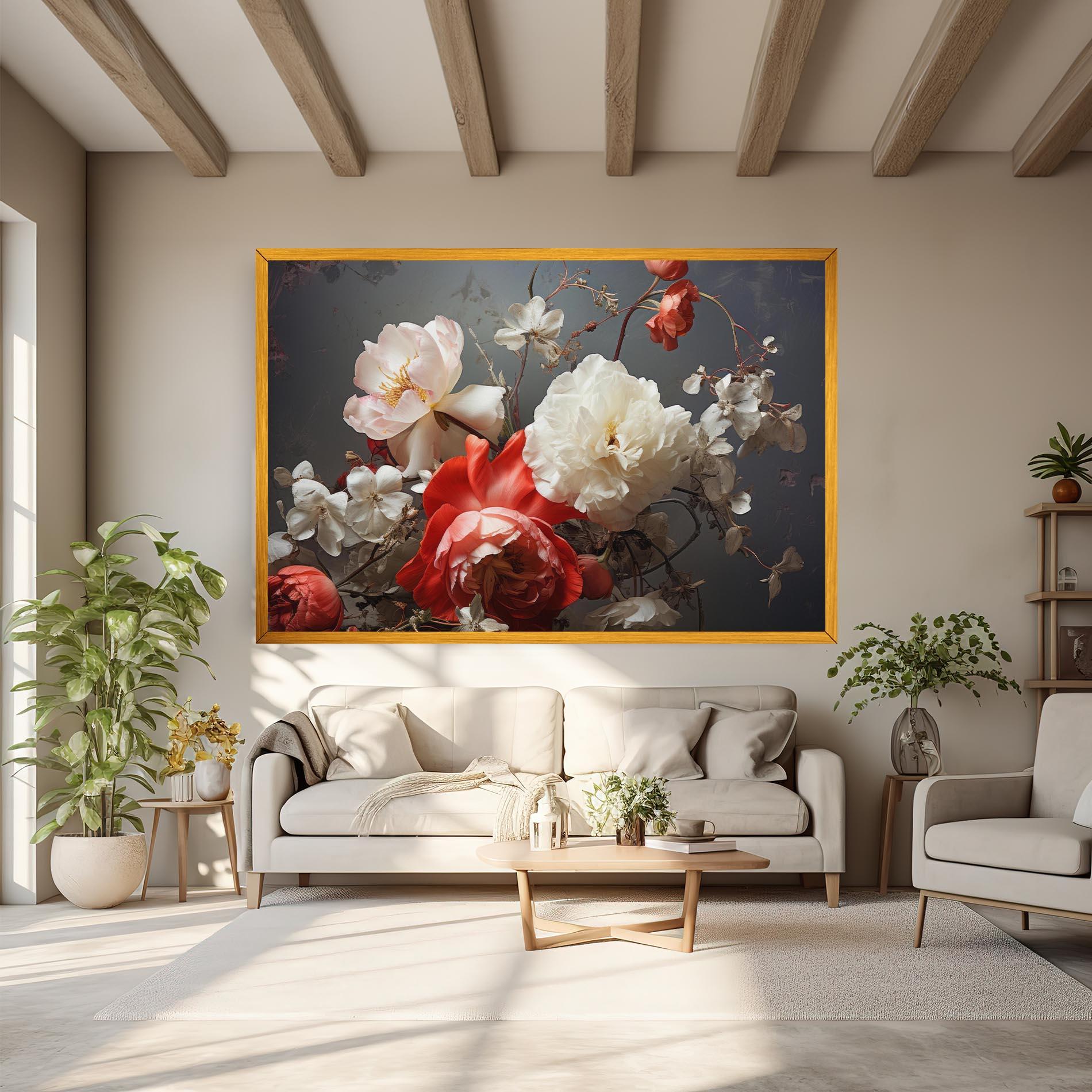 Tablou Canvas White Red Roses mockup 6