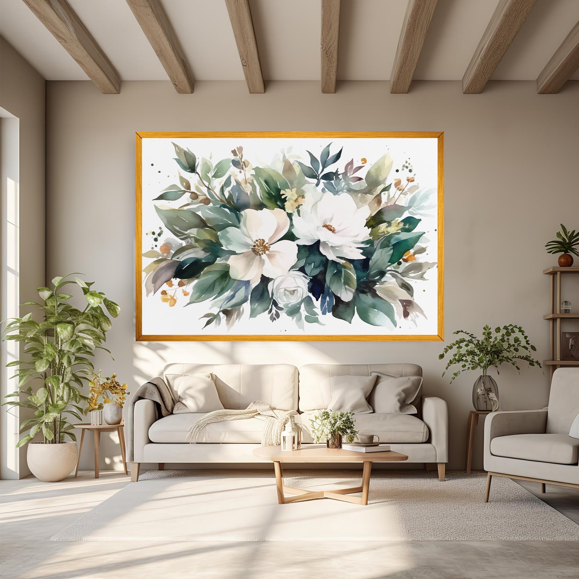 Tablou Canvas White Rose Paint mockup 6