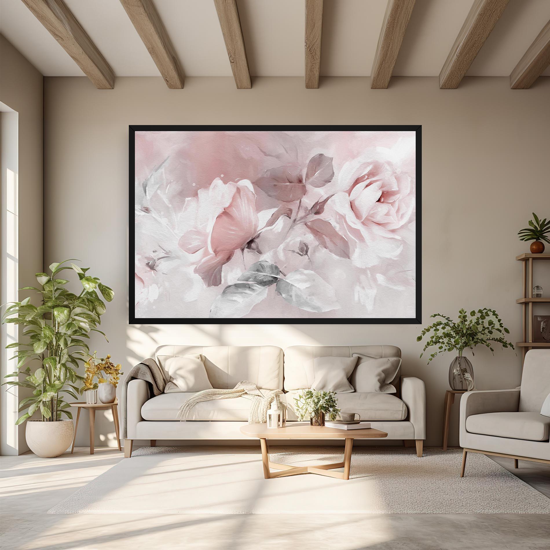 Tablou Canvas Abstract Pink Flowers mockup 6
