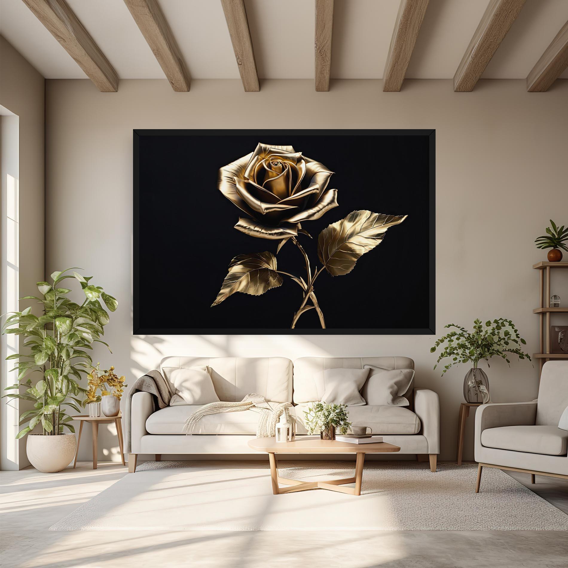Tablou Canvas Beautiful Golden Rose mockup 6
