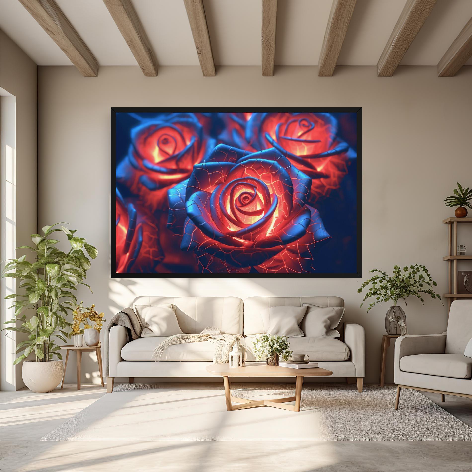 Tablou Canvas Glowing Roses mockup 6