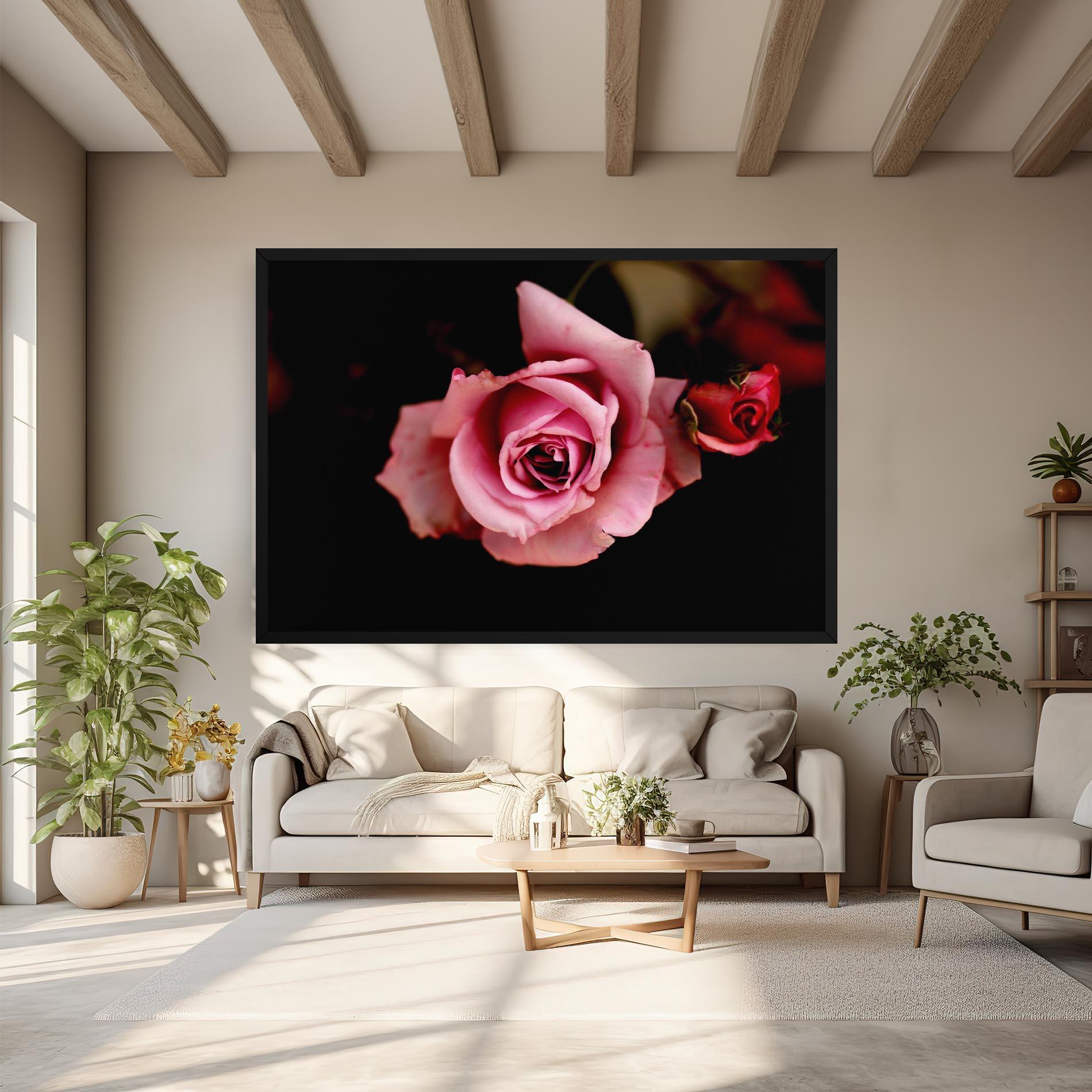 Tablou Canvas Opened Pink Rose mockup 6