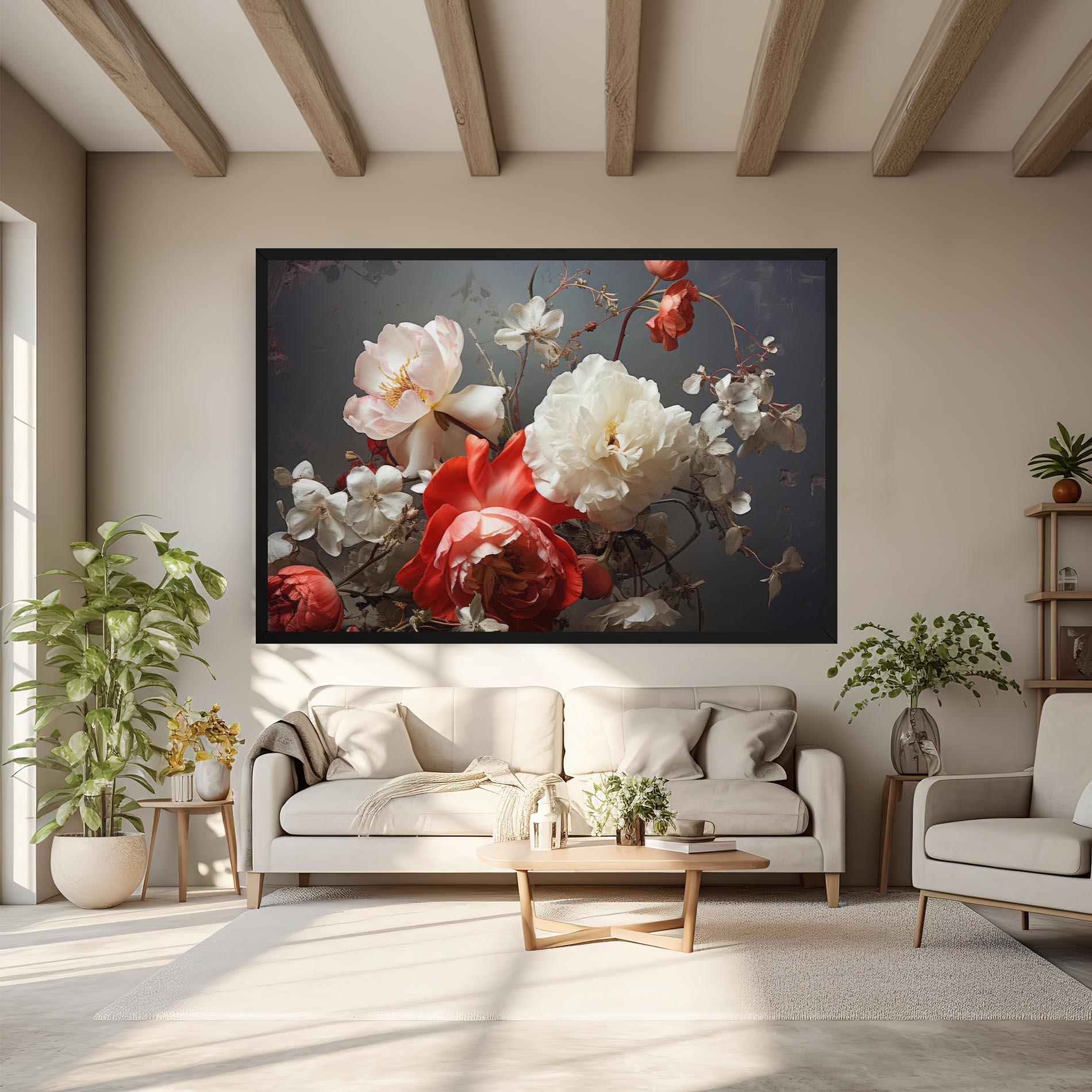 Tablou Canvas White Red Roses mockup 6