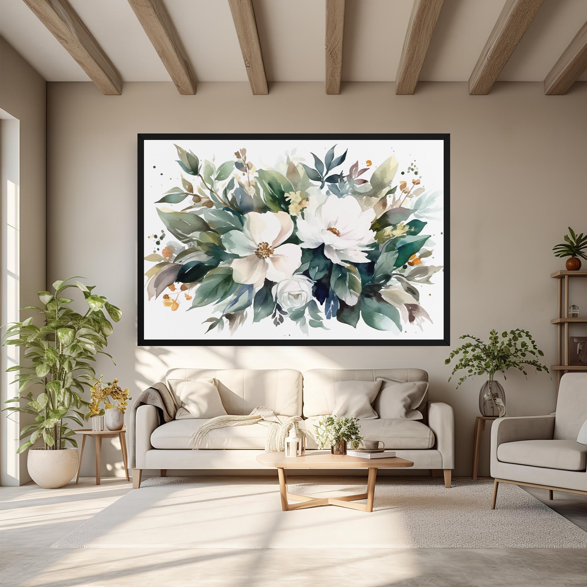 Tablou Canvas White Rose Paint mockup 6