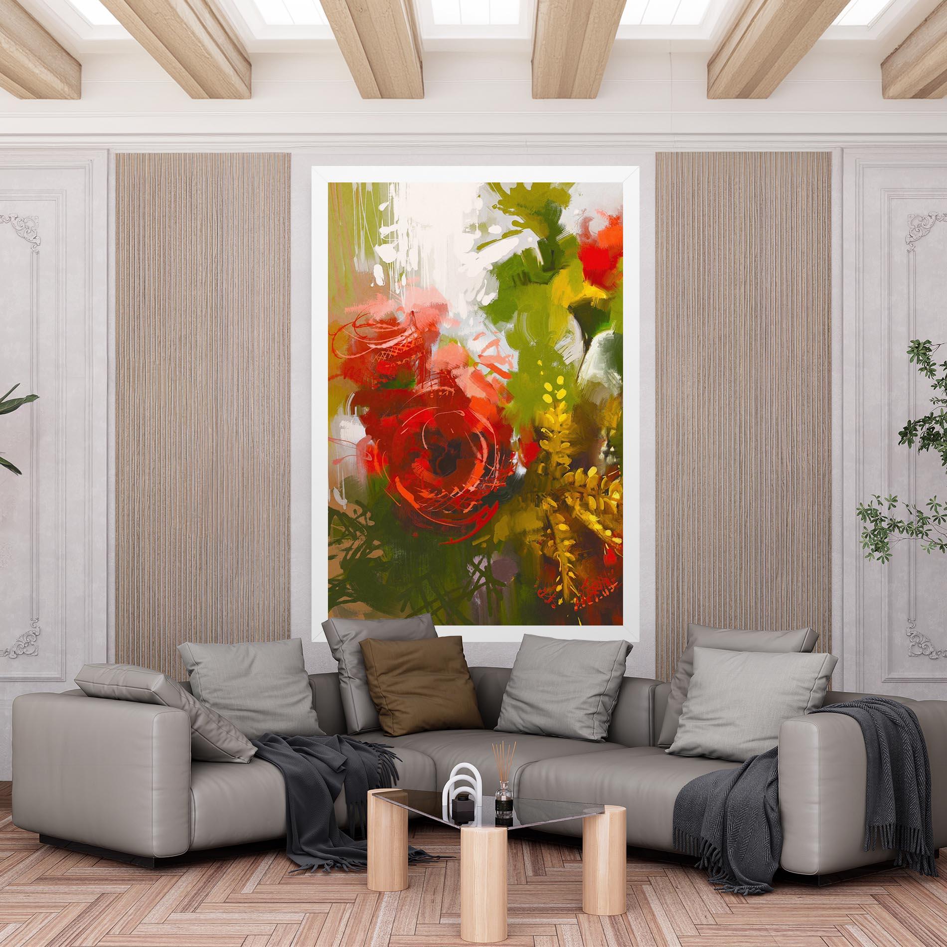 Tablou Canvas Red Rose Painting mockup 6