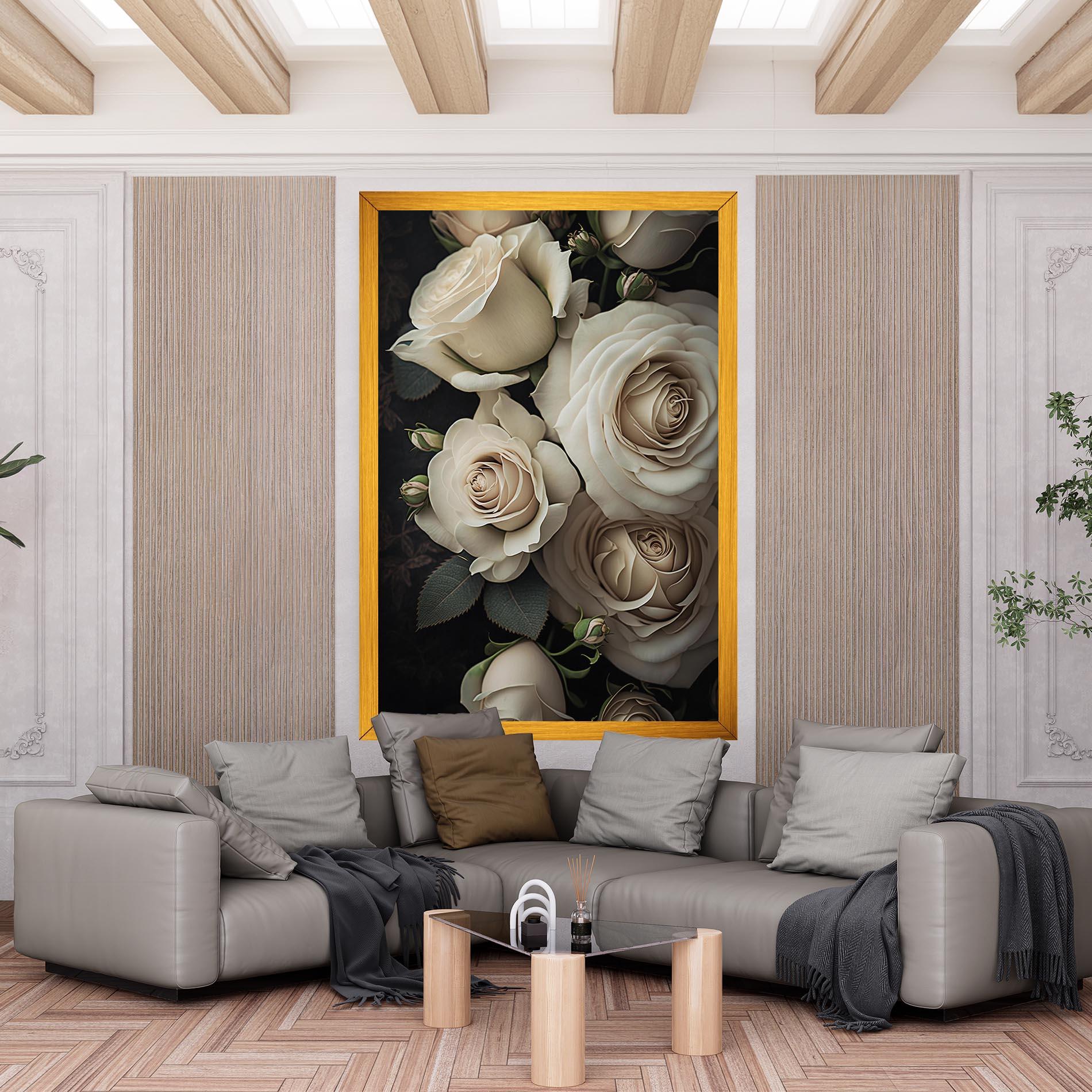 Tablou Canvas Cream Roses Close Up mockup 6