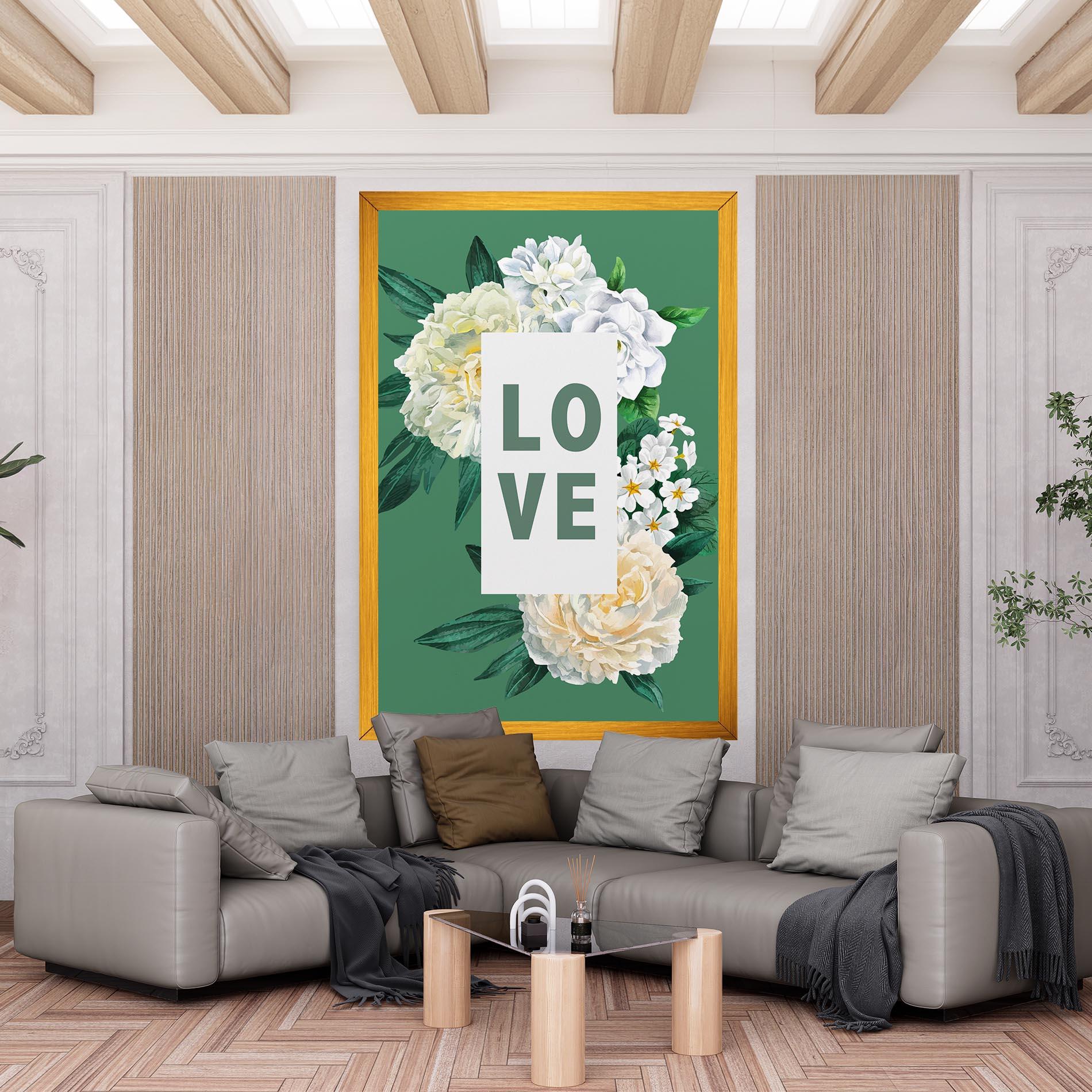 Tablou Canvas Love Green Rose mockup 6